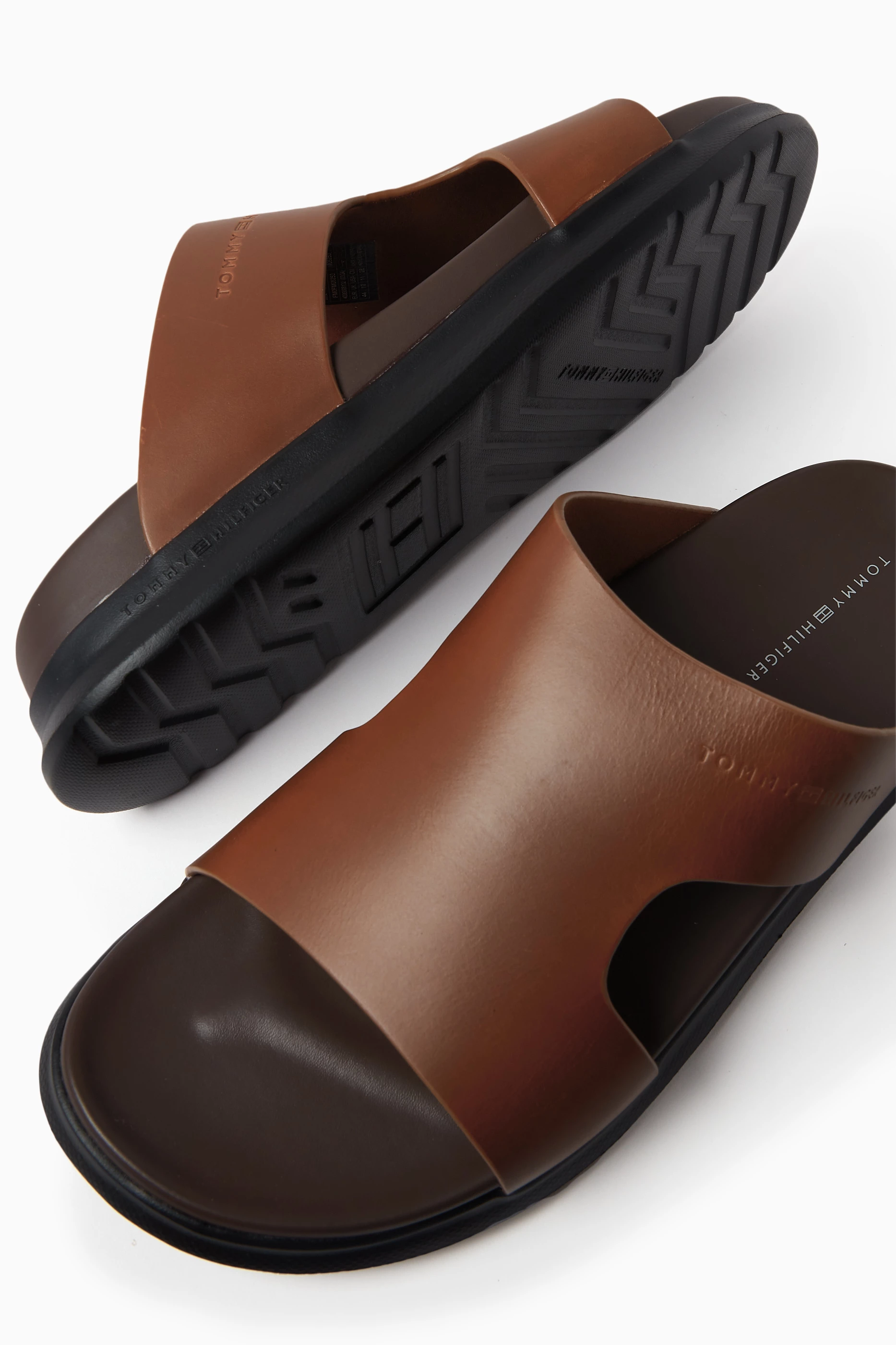 Tommy hilfiger sandals brown on sale