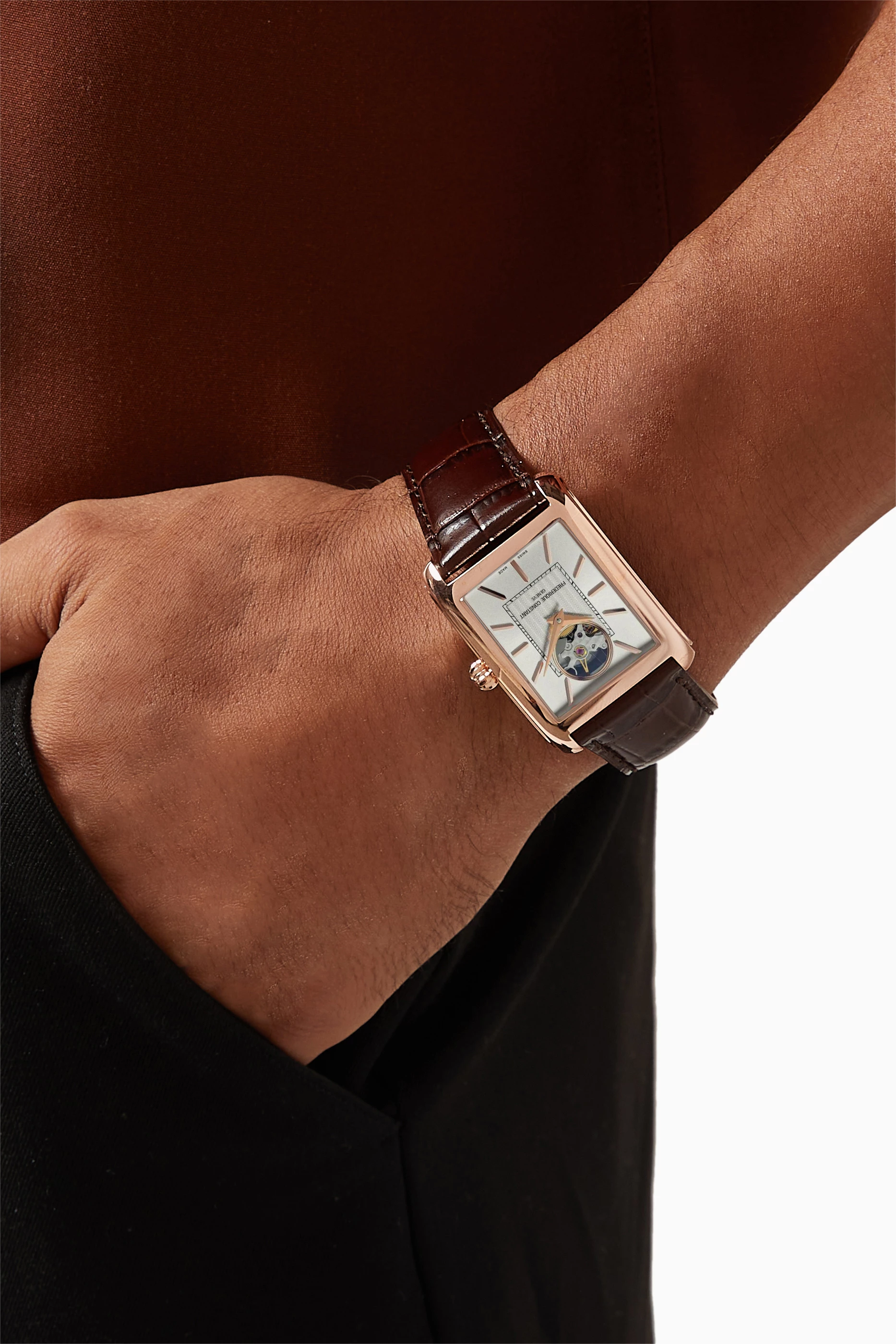 Buy Frederique Constant White Classics Carree Heart Beat Automatic Watch For Men Online Ounass Bahrain