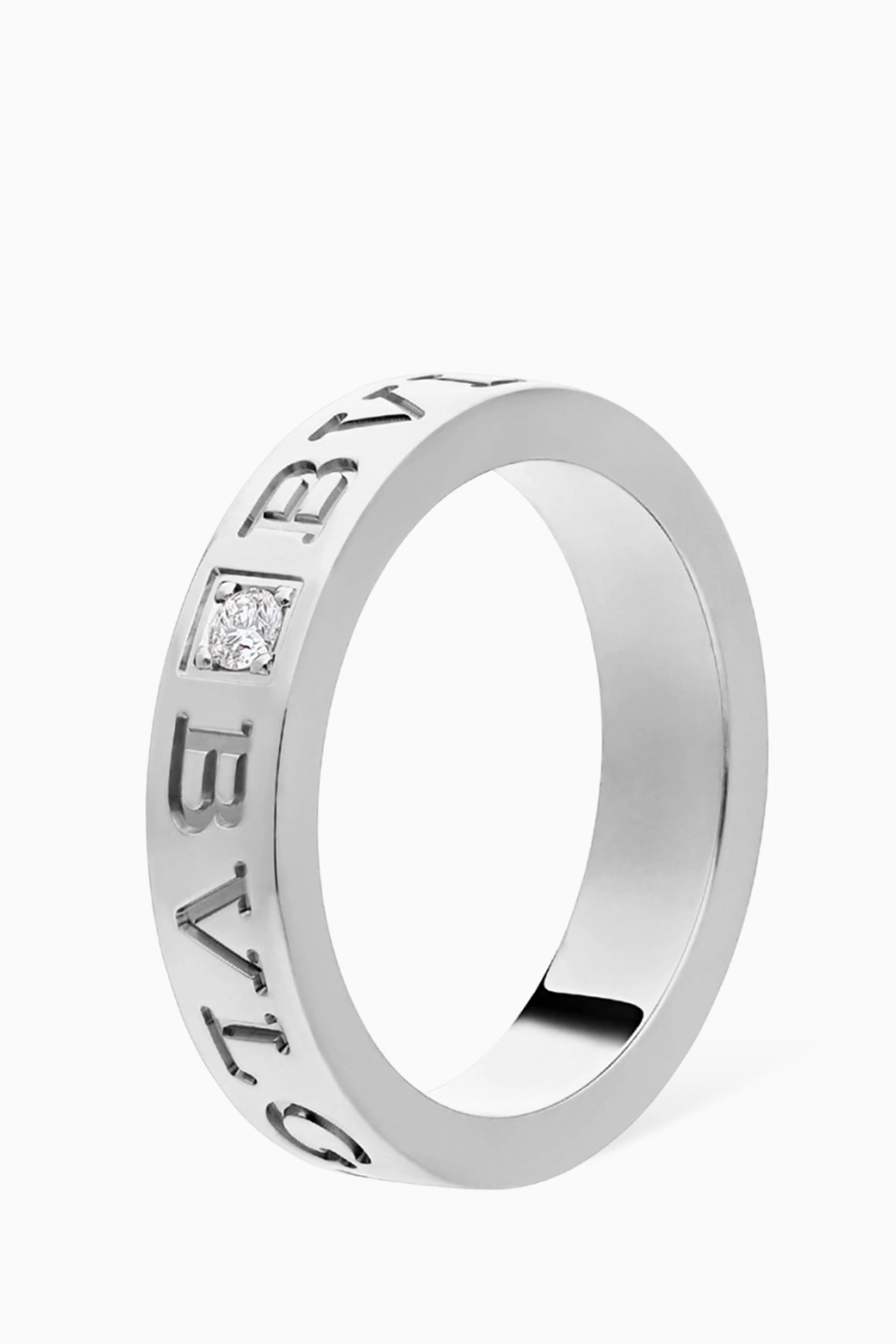 Bvlgari silver ring with diamonds hotsell