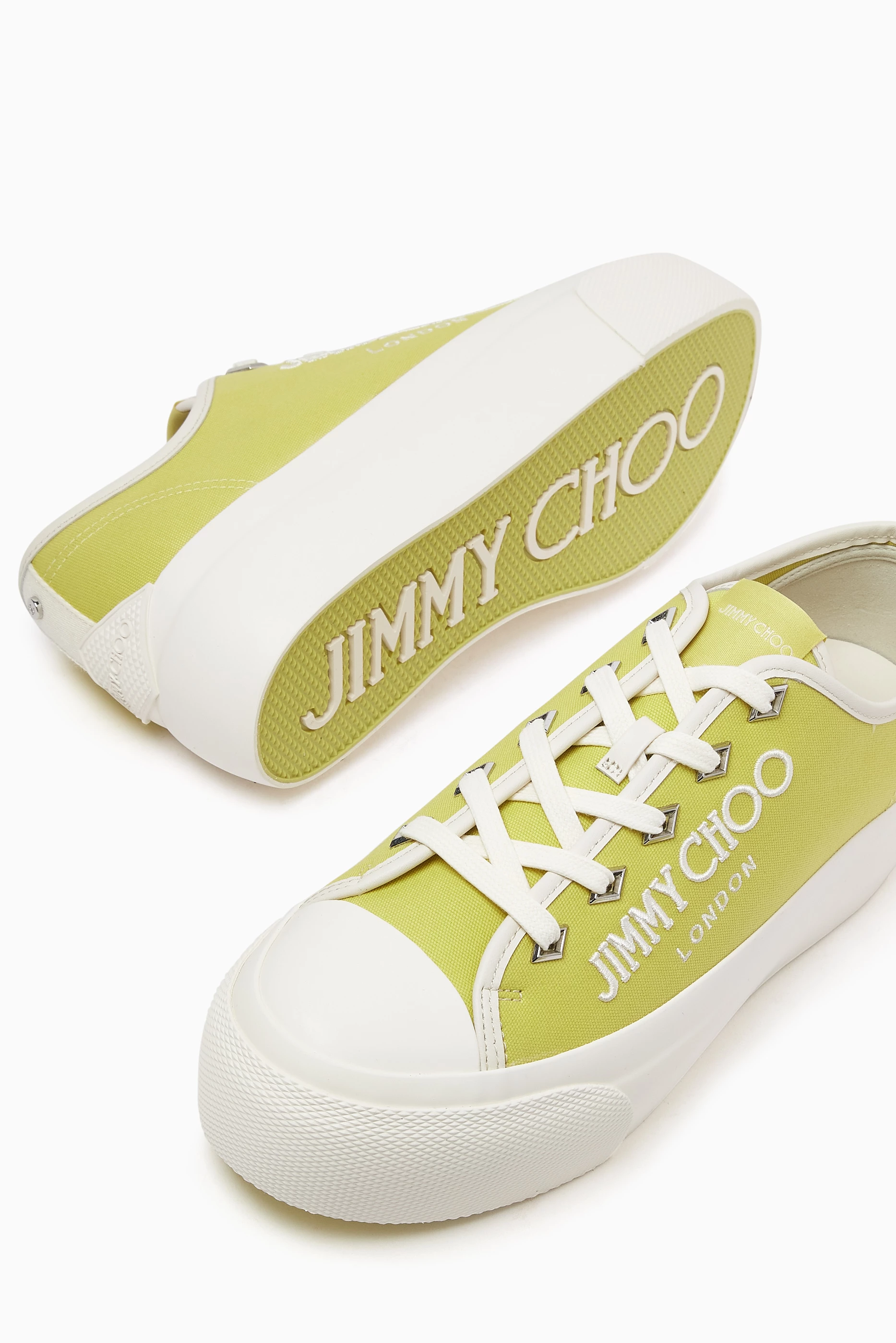 Buy Jimmy Choo Yellow Palma Maxi Sneakers in Canvas For Women Online Ounass Bahrain