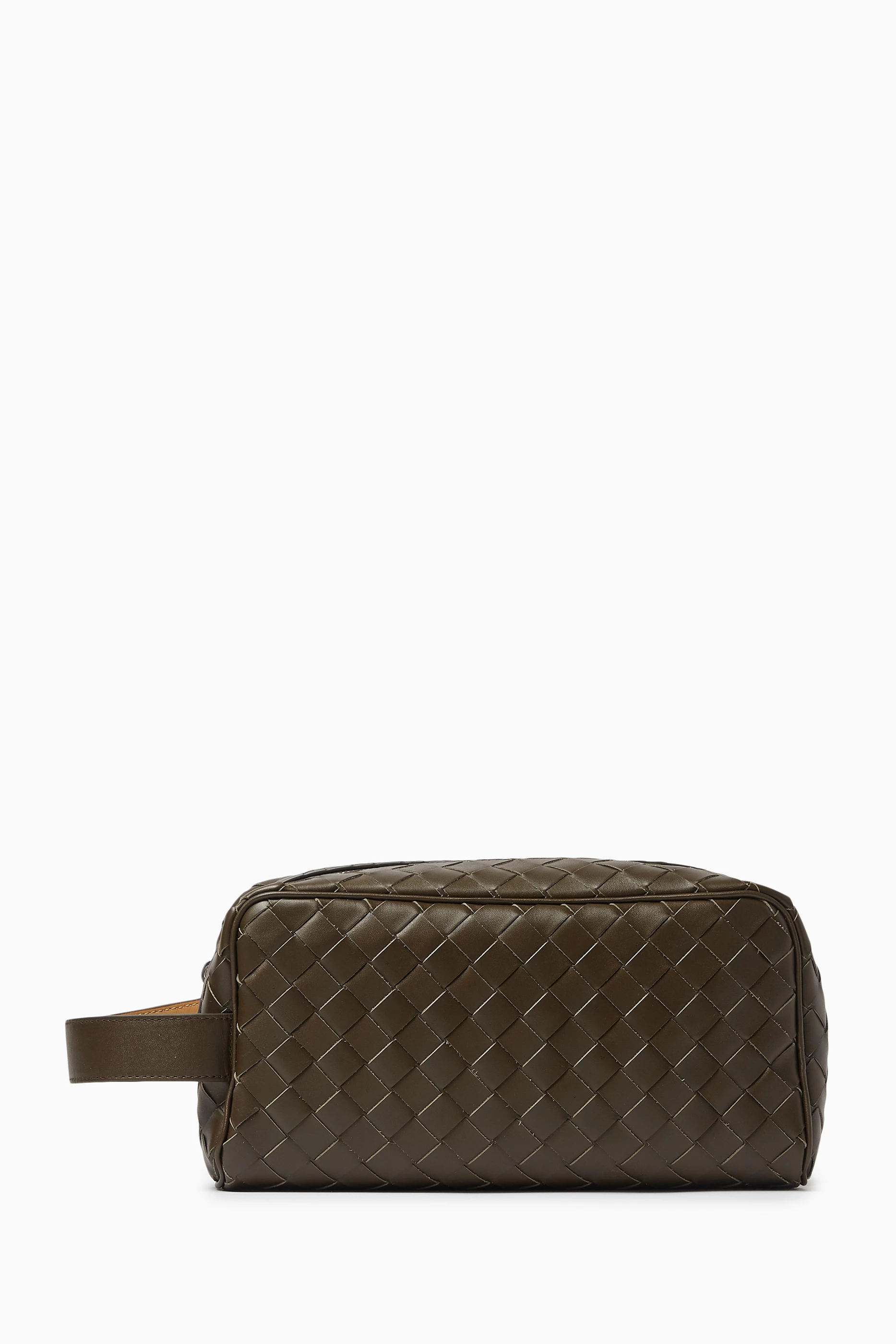 Buy Bottega Veneta Green Travel Pouch in Intrecciato Leather For Men Online Ounass Bahrain