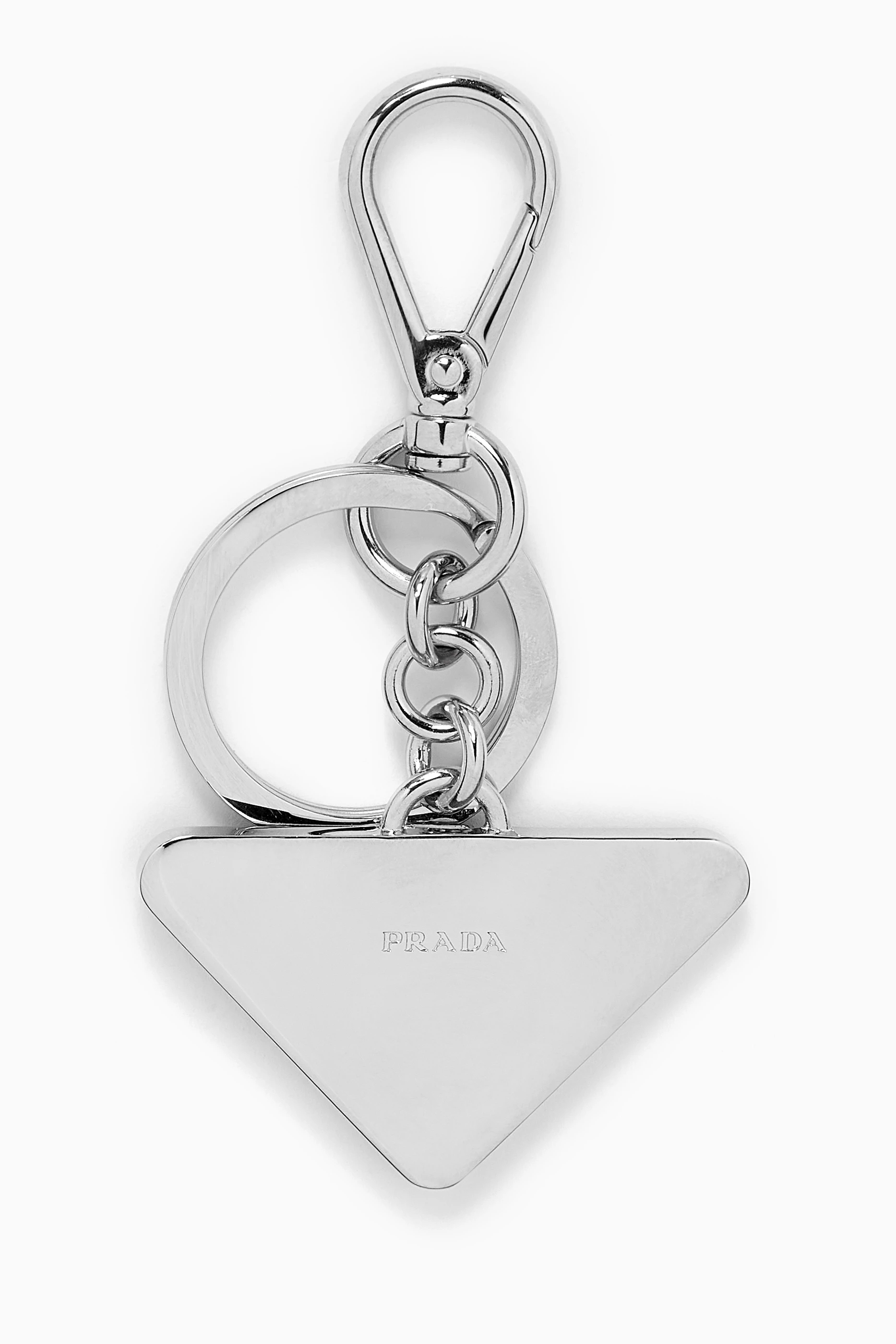 Prada triangle keychain new arrivals