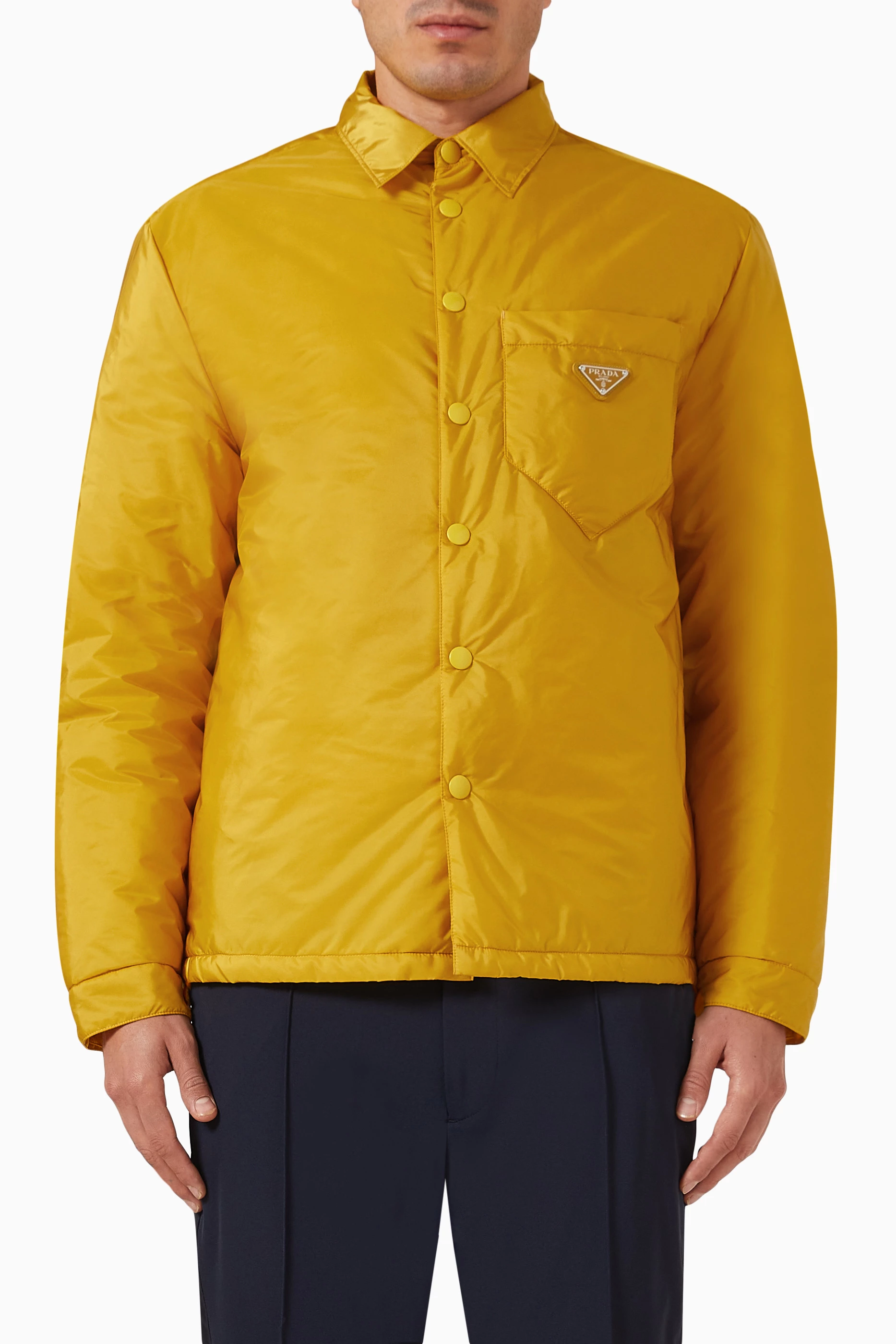 Buy Prada Yellow Padded Jacket in Re Nylon For Men Online Ounass Bahrain