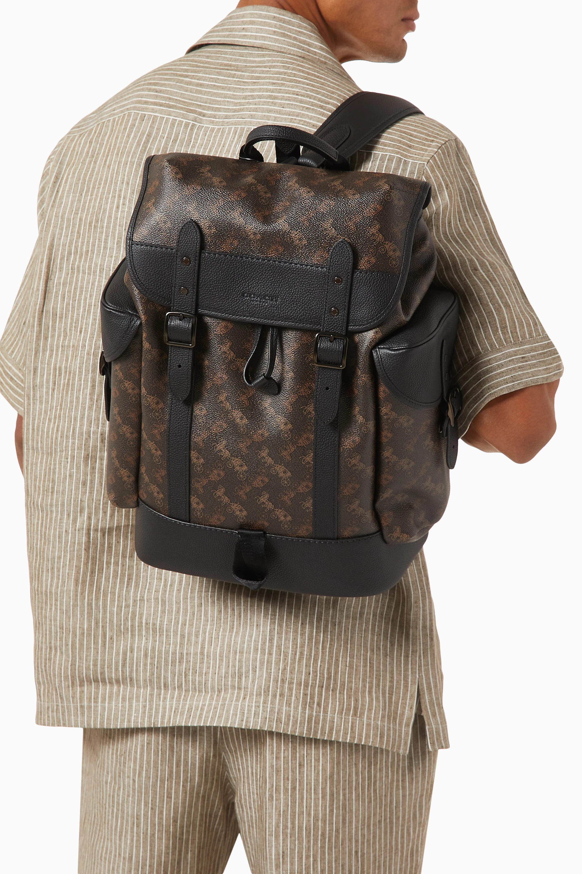 Buy Coach Black Hitch Horse Carriage Print Backpack in Signature Canvas For Men Online Ounass Bahrain