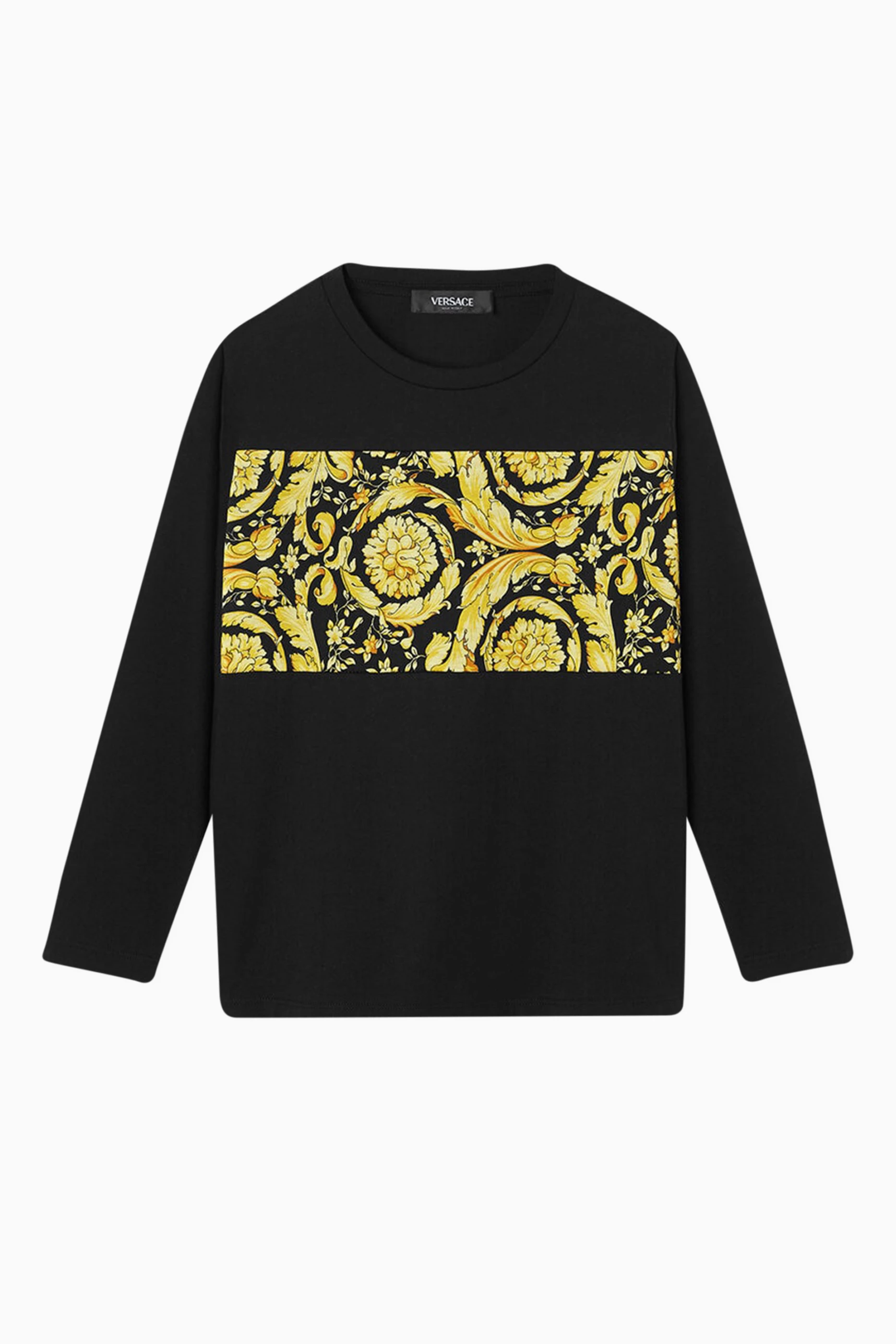 Buy Versace Multicolour Long Sleeve Barocco T shirt in Cotton For Boys Online Ounass Bahrain