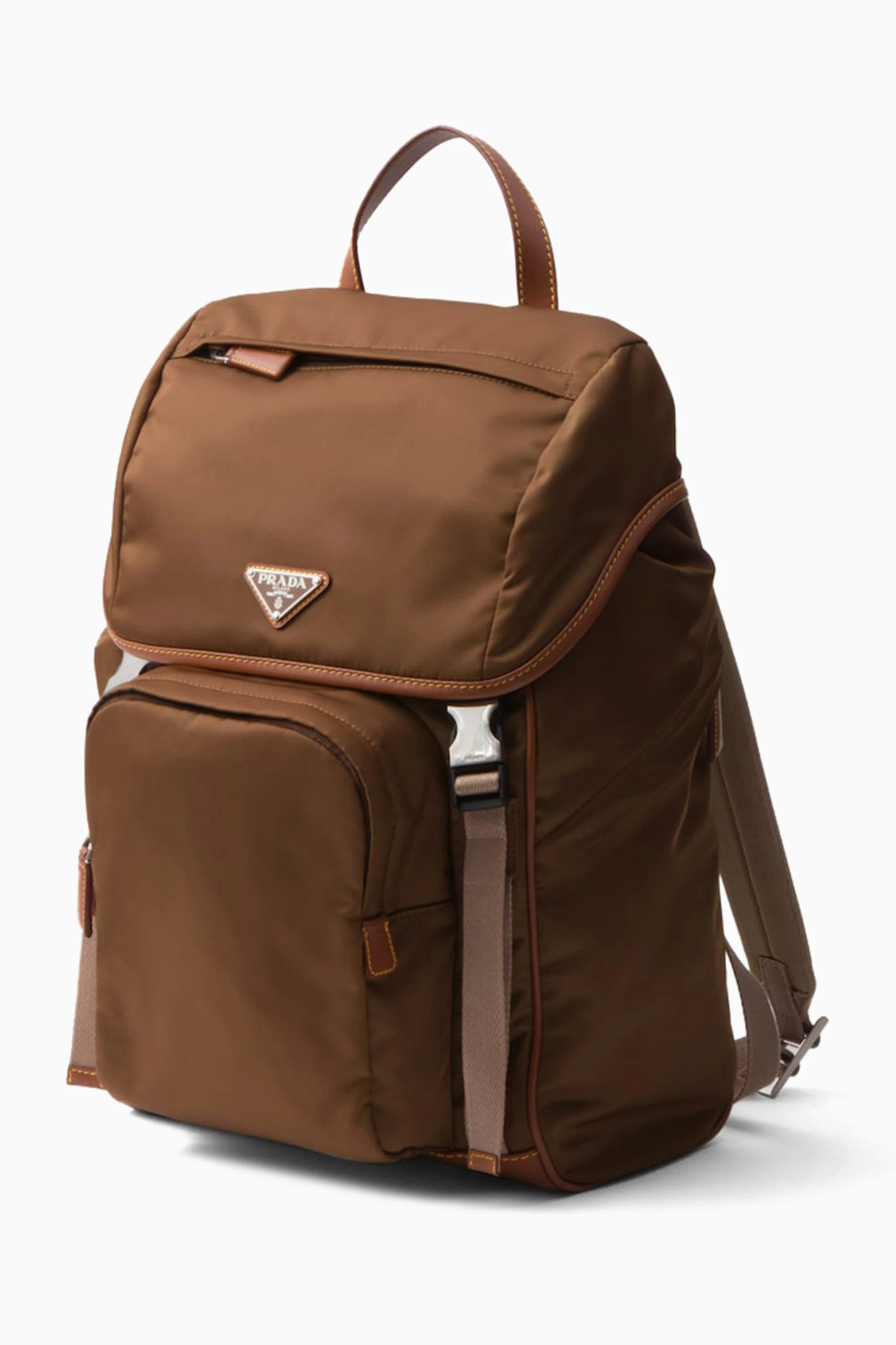 Buy Prada Neutral Backpack in Re Nylon Saffiano Leather For Men Online Ounass Bahrain