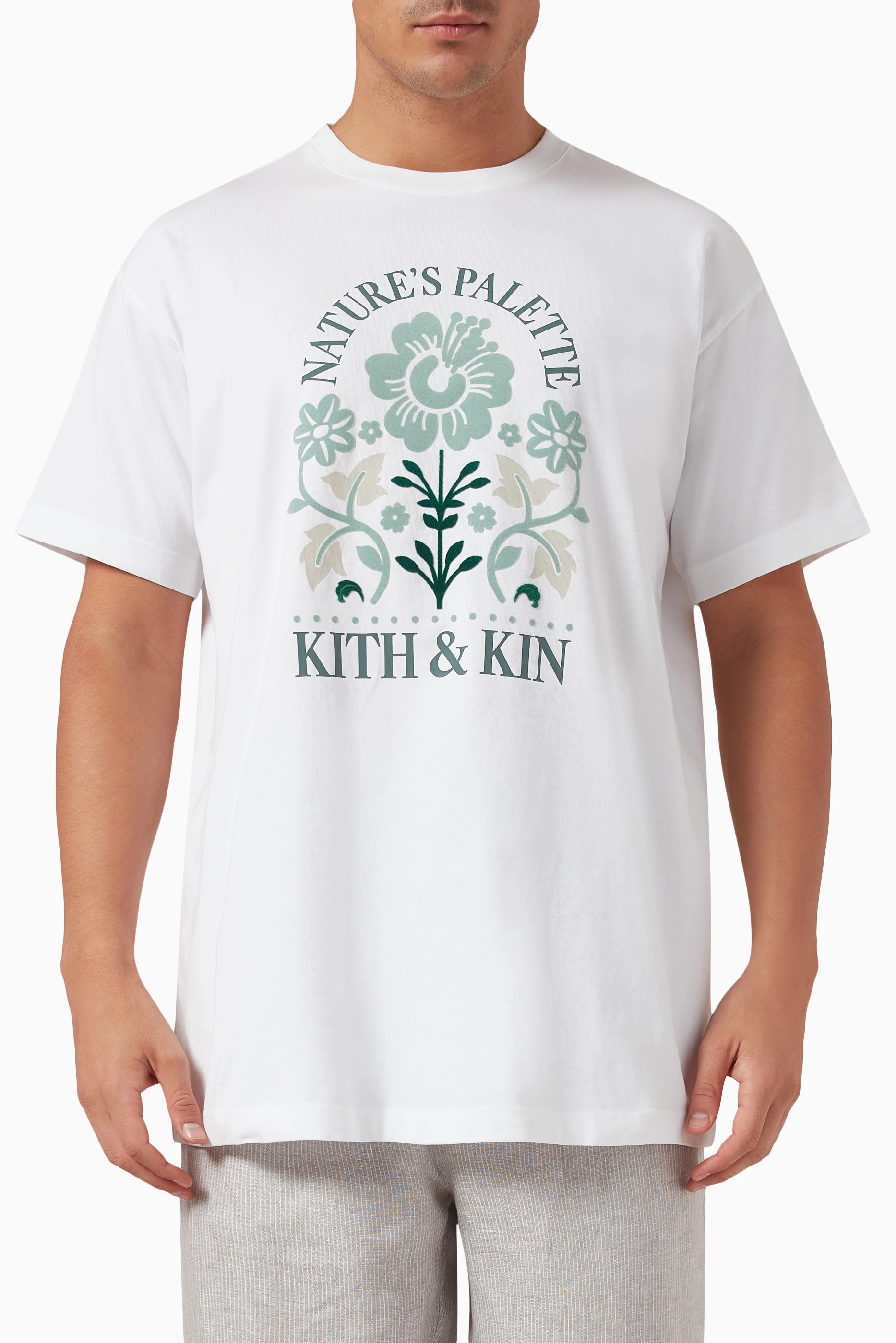 Buy Kith White Kith Kin Nature s Palette T shirt in Cotton For Men Online Ounass Bahrain