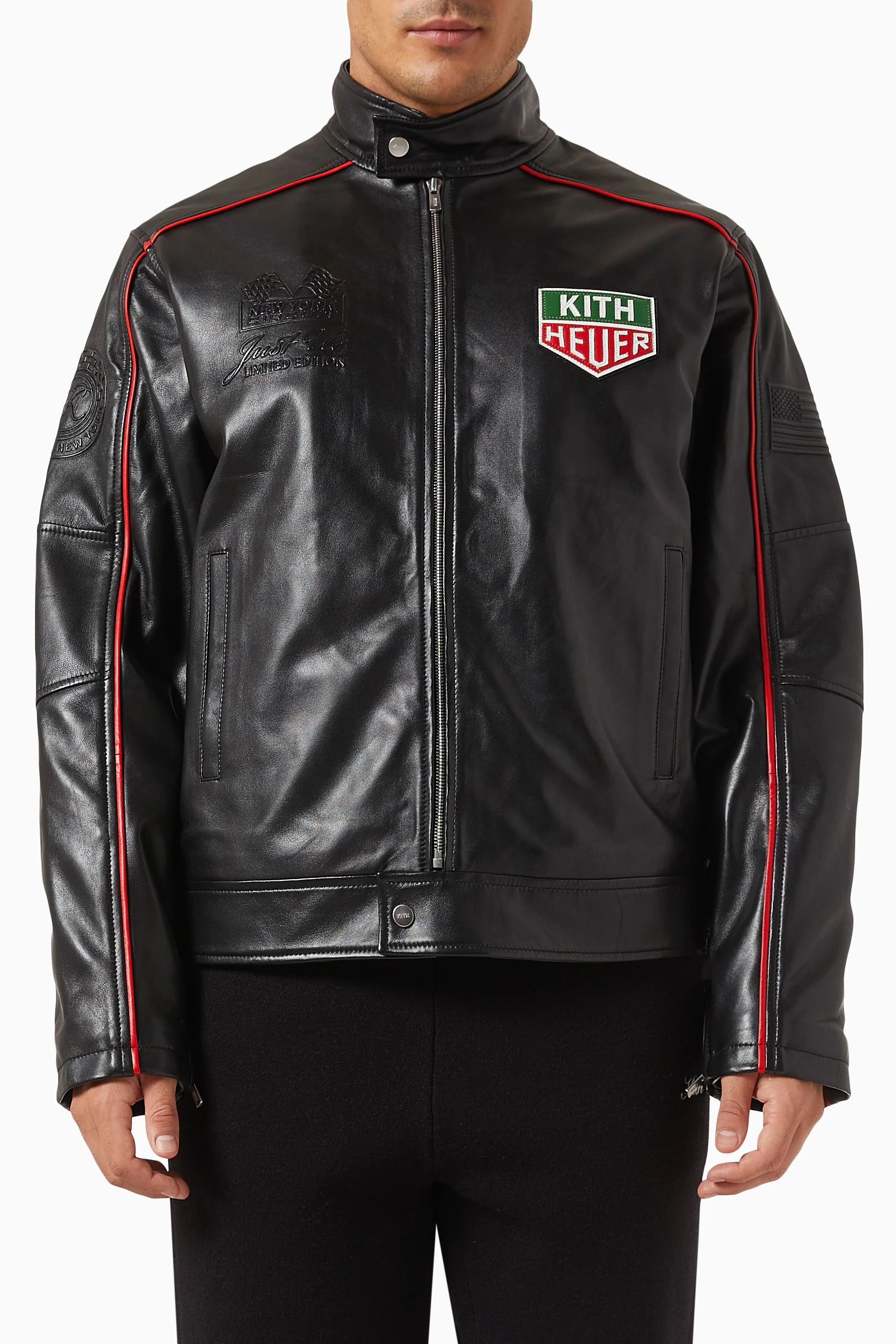 Buy Kith Black x TAG Heuer Formula 1 Racing Jacket in Leather For Men Online Ounass Bahrain