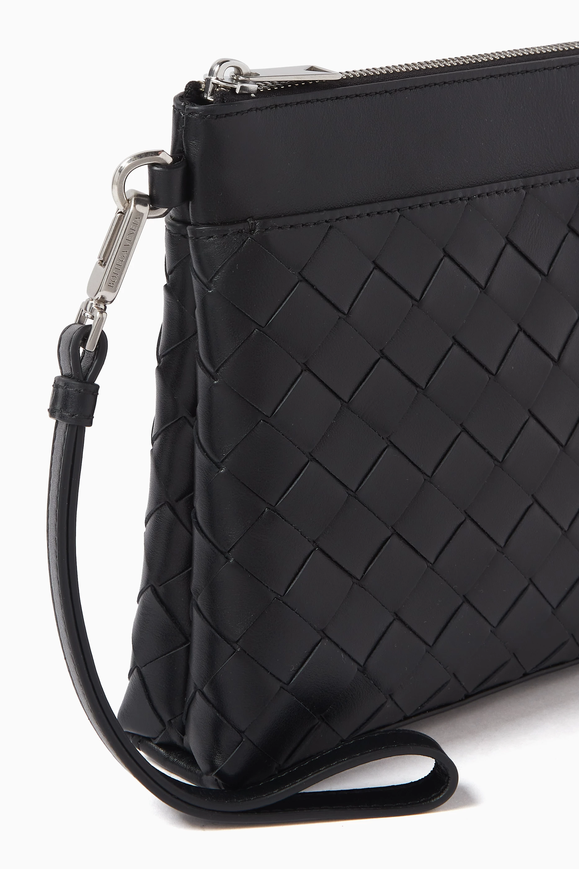 Buy Bottega Veneta Black Prism Pouch in Intrecciato Leather For Men Online Ounass Bahrain