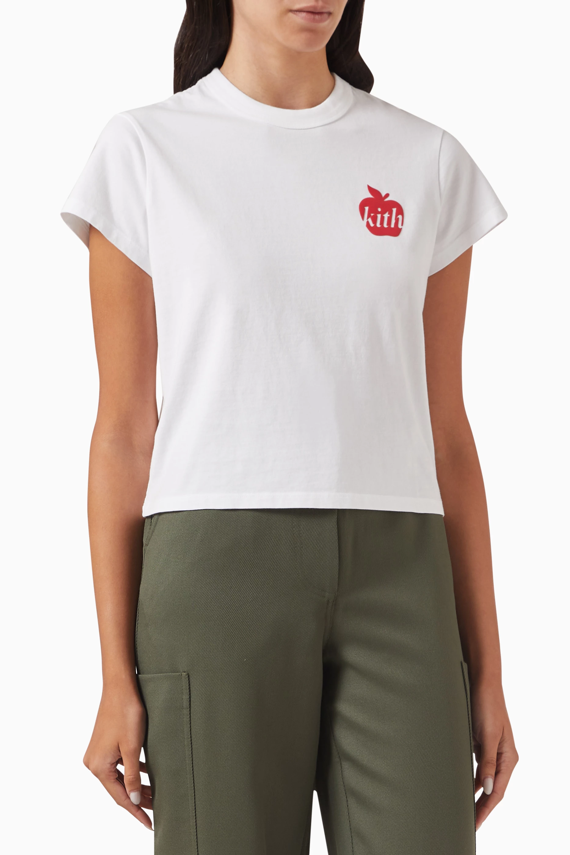 Buy Kith White Mulberry Empire State Logo T shirt For Women Online Ounass Bahrain