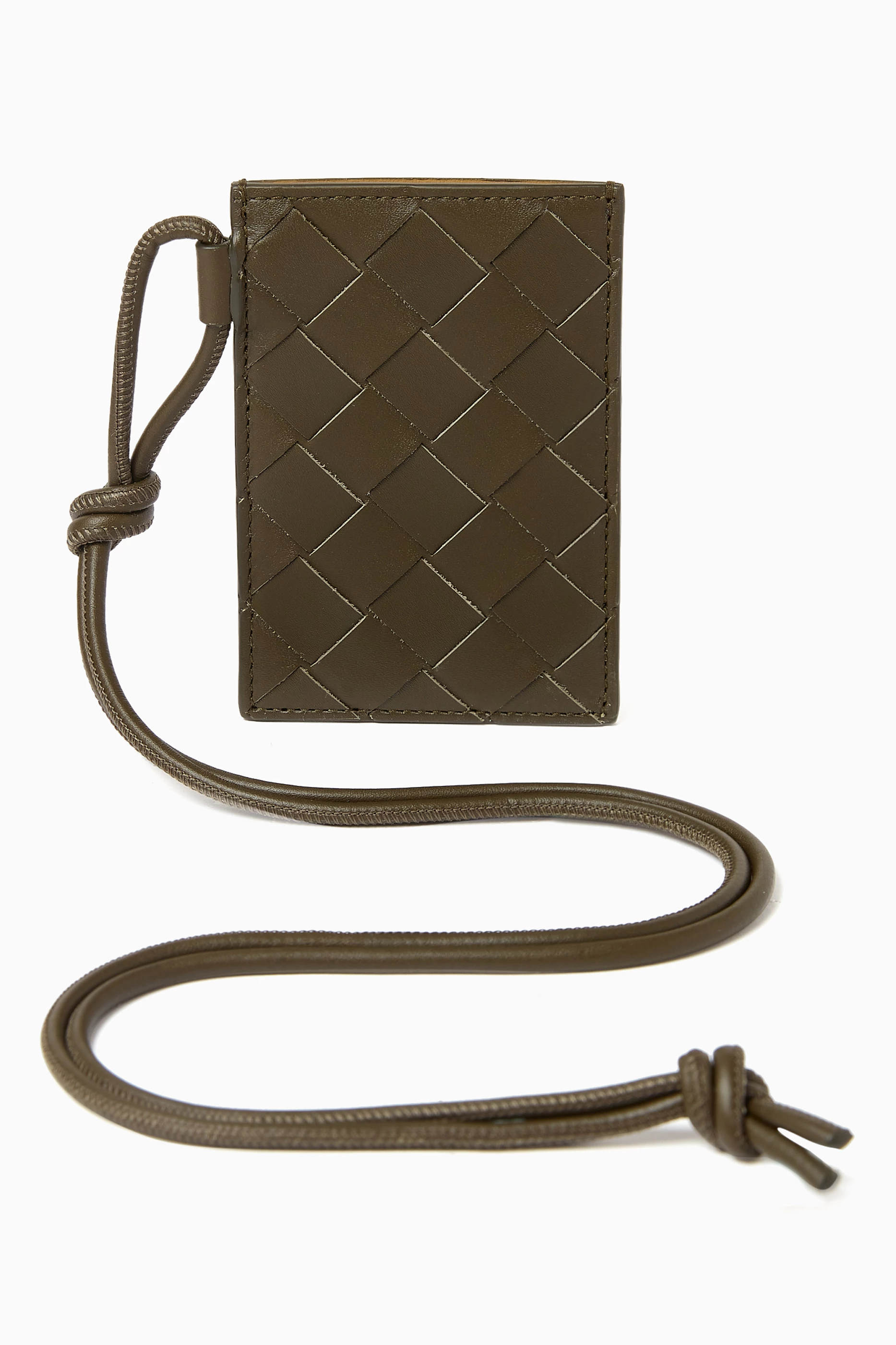 Buy Bottega Veneta Green Badge Holder in Intreccio Leather For Men Online Ounass Bahrain