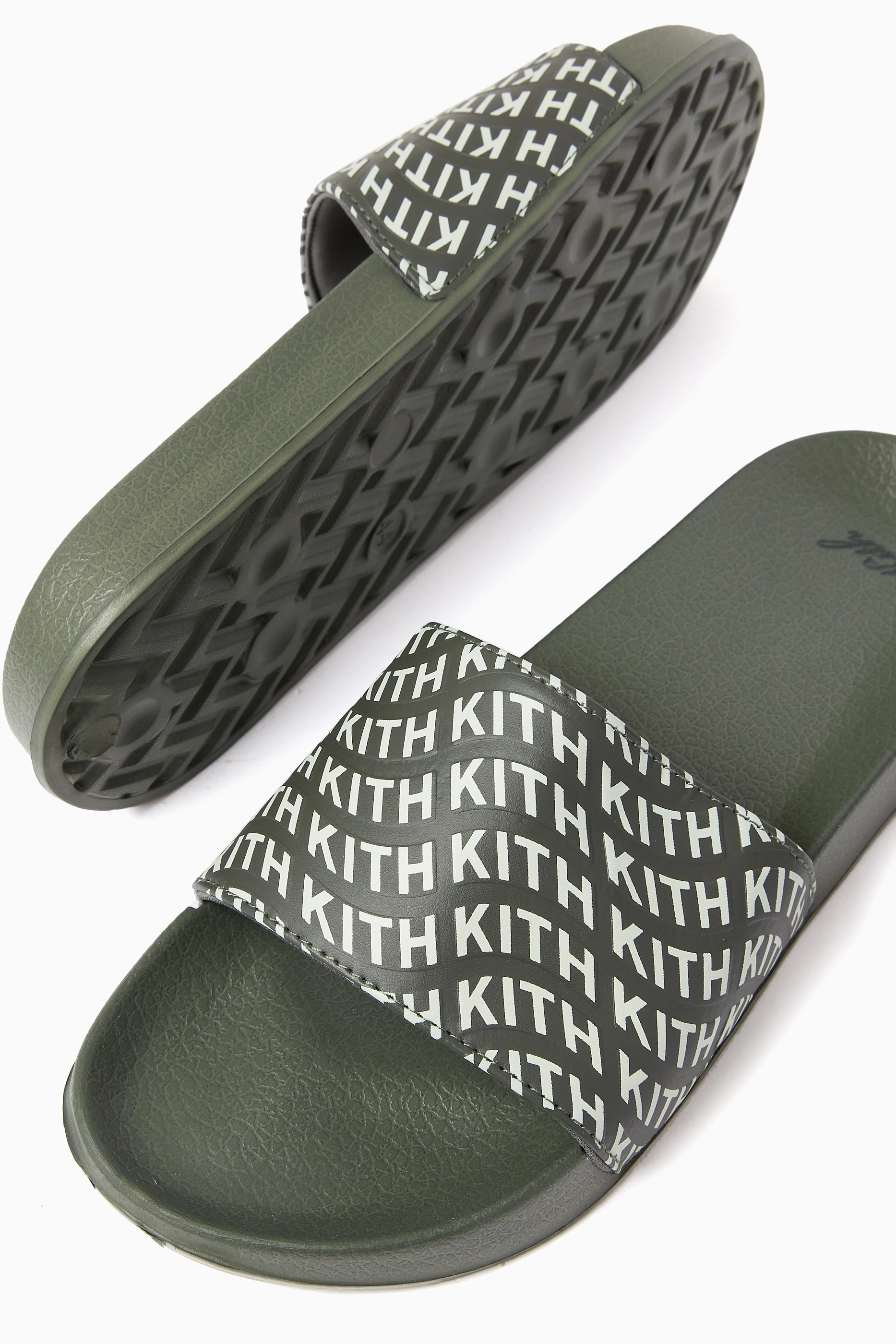 Buy Kith Green Wave Monogram Slide Sandals For Men Online Ounass Bahrain