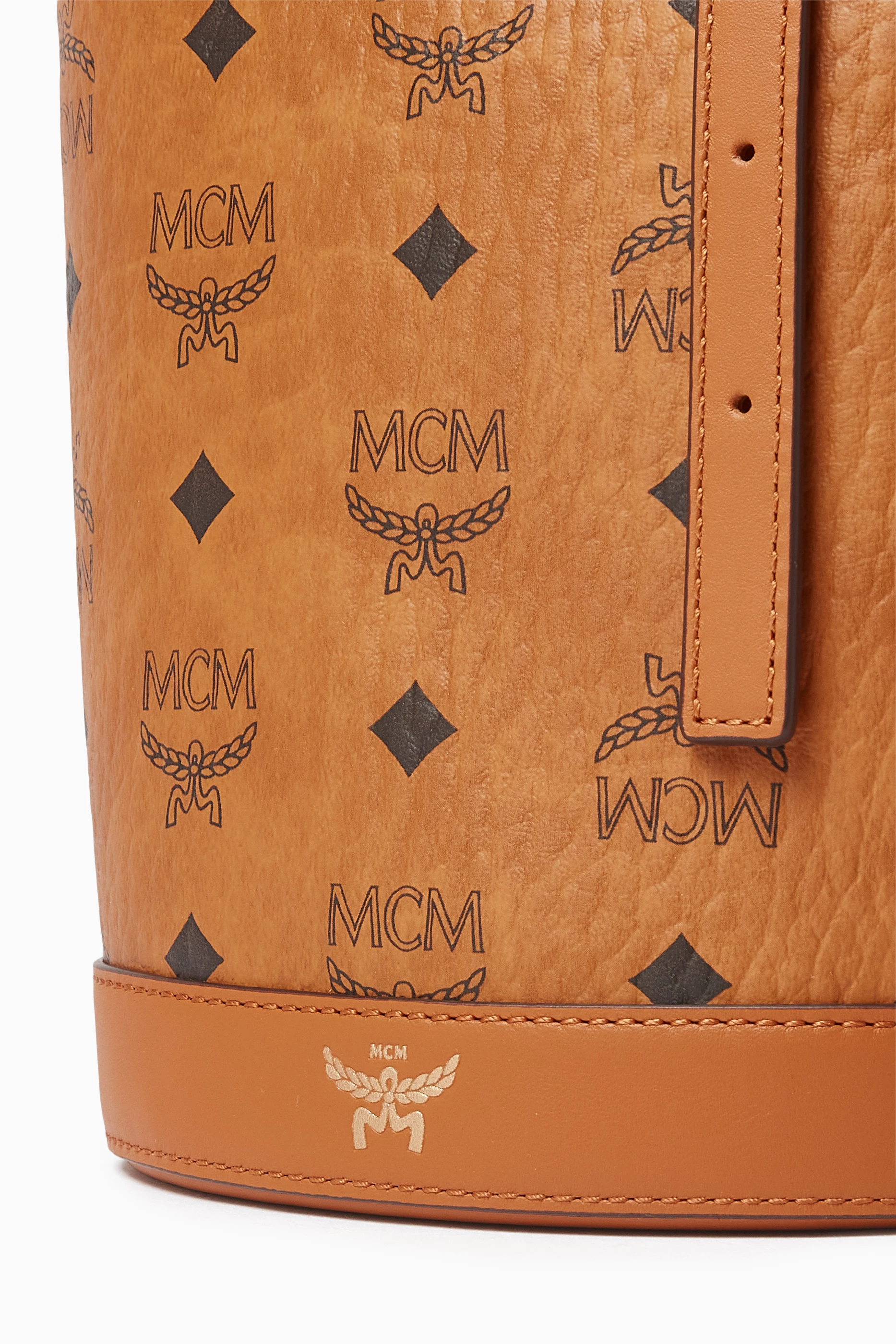 Buy MCM Brown Mini Aren VI Tote in Visetos For Women Online Ounass Bahrain