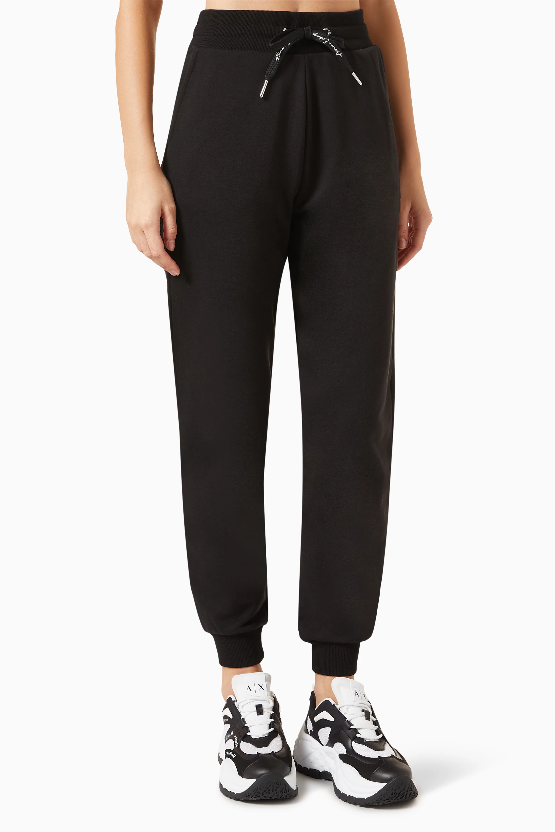 Buy Armani Exchange Black Ophelia New York Sweatpants in Cotton For Women Online Ounass Bahrain