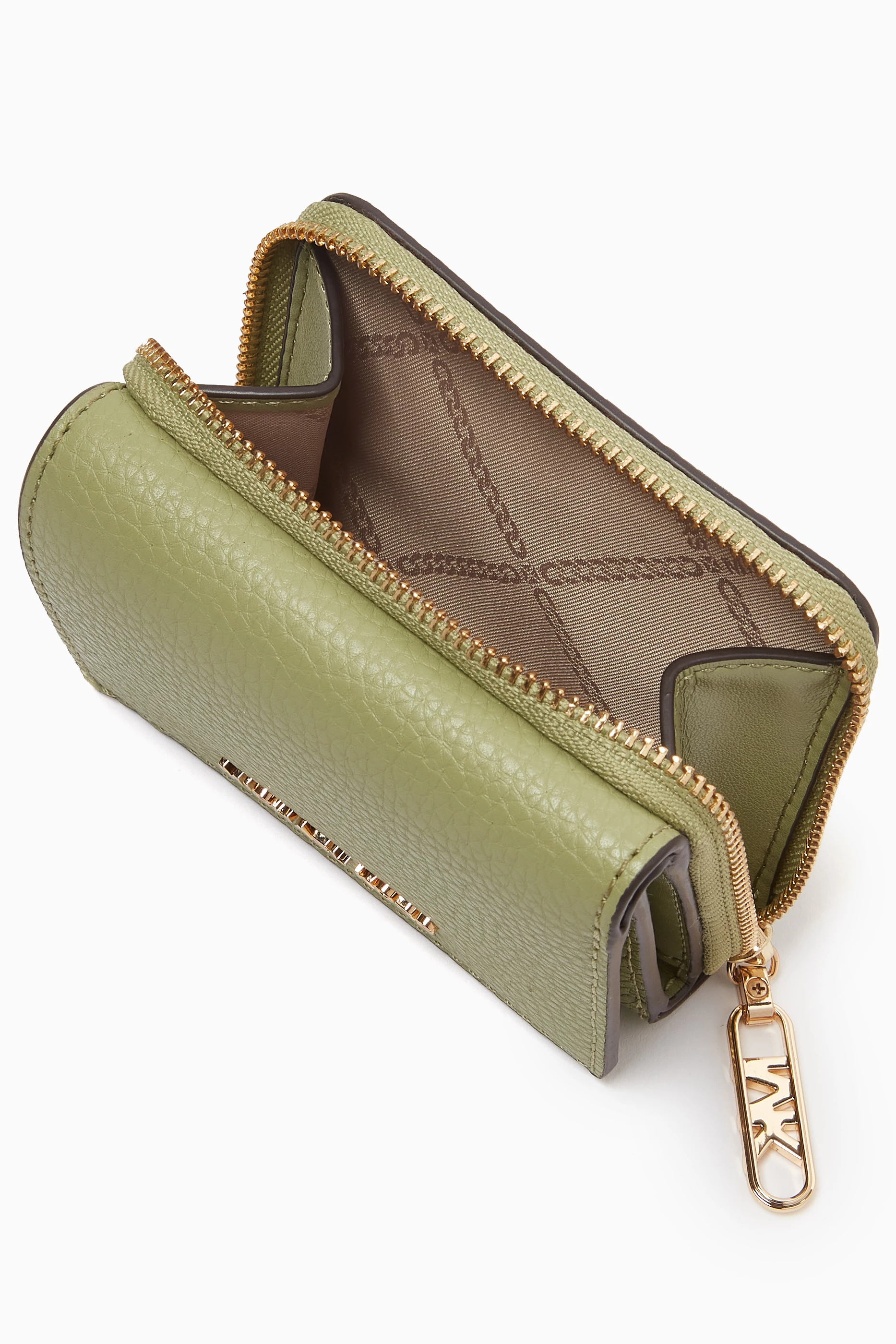 Small pebbled leather wallet michael kors discount