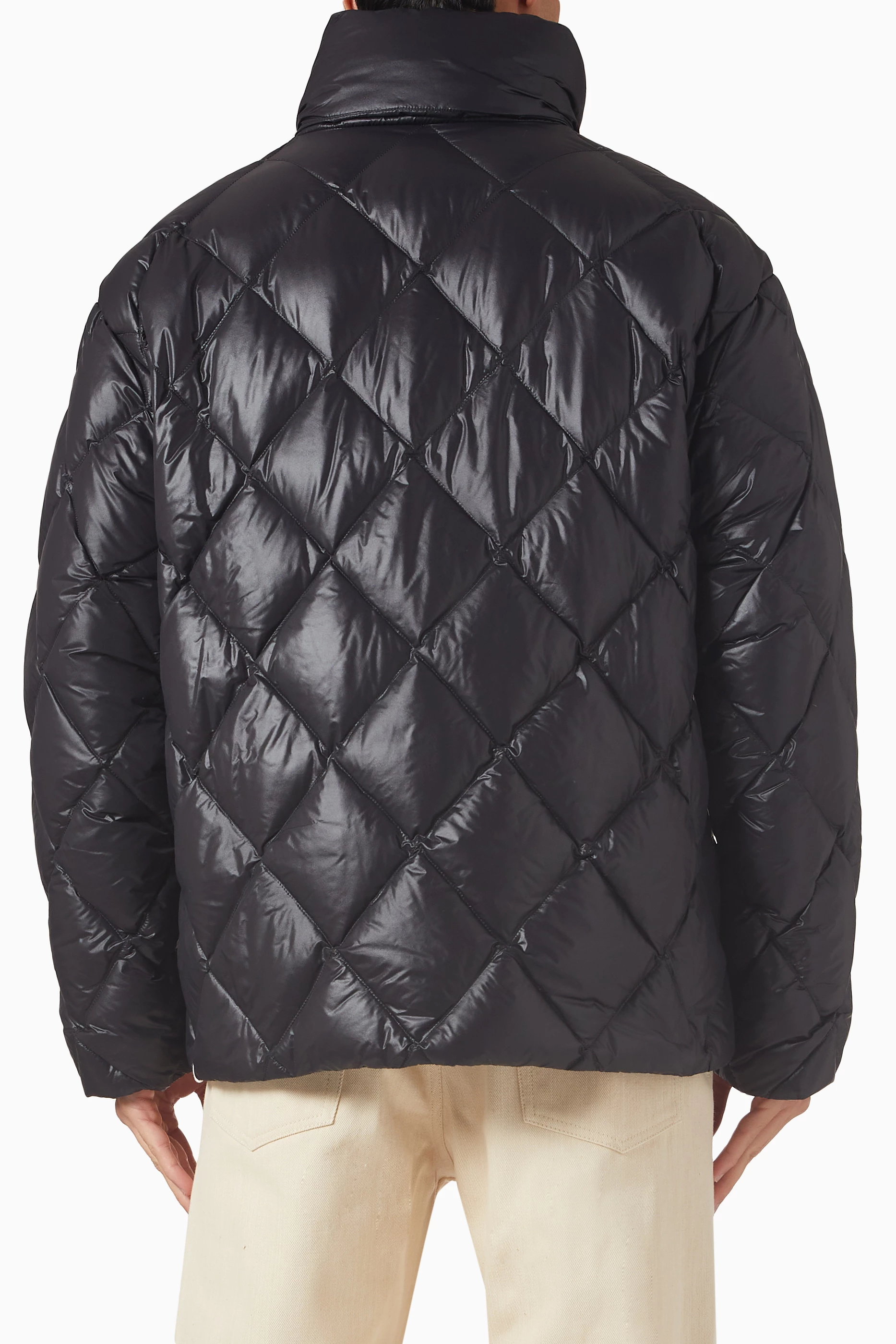 Buy Jil Sander Black Quilted Down Jacket in Recycled Nylon For Men 