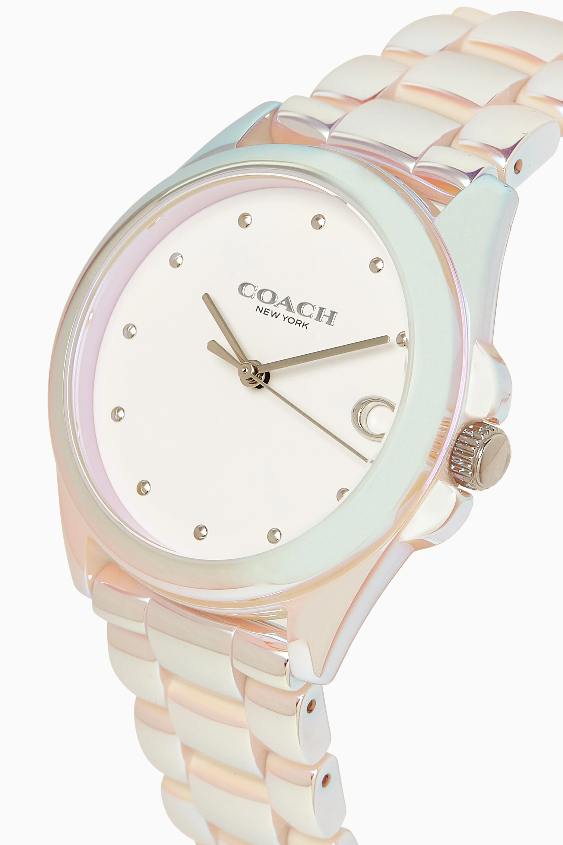 Coach white ceramic watch deals