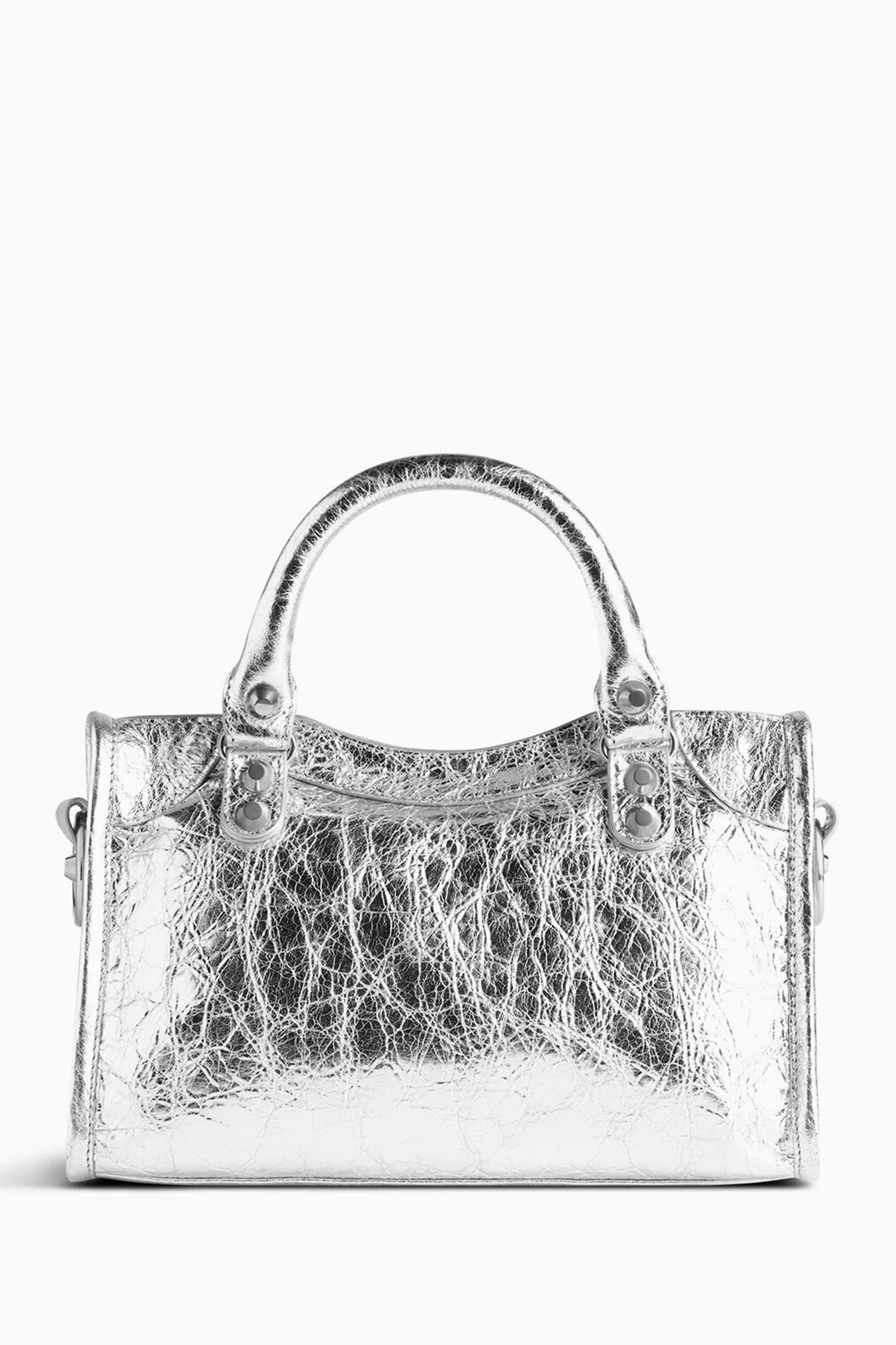 Buy Balenciaga Silver Mini Le City Tote Bag Bag in Metallic Arena Lambskin For Women Online Ounass Bahrain