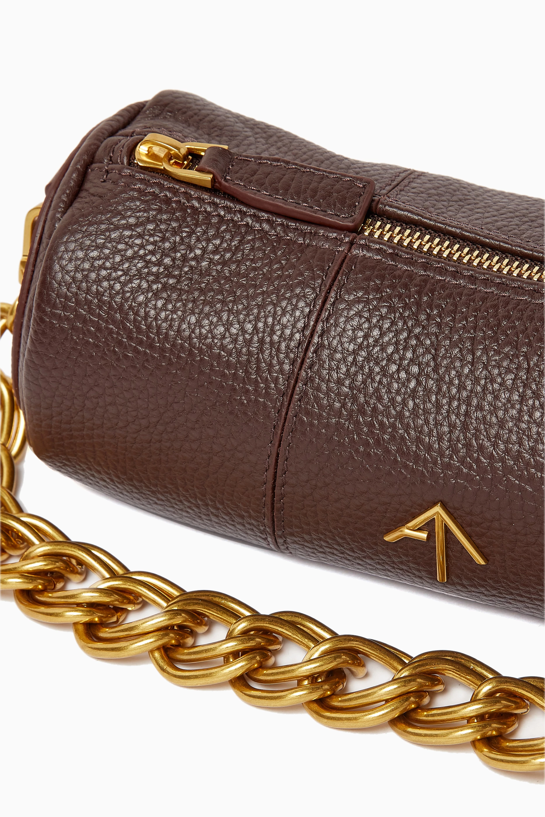 Buy Manu Atelier Brown XX Mini Cylinder Shoulder Bag in Calf Leather For Women Online Ounass Bahrain