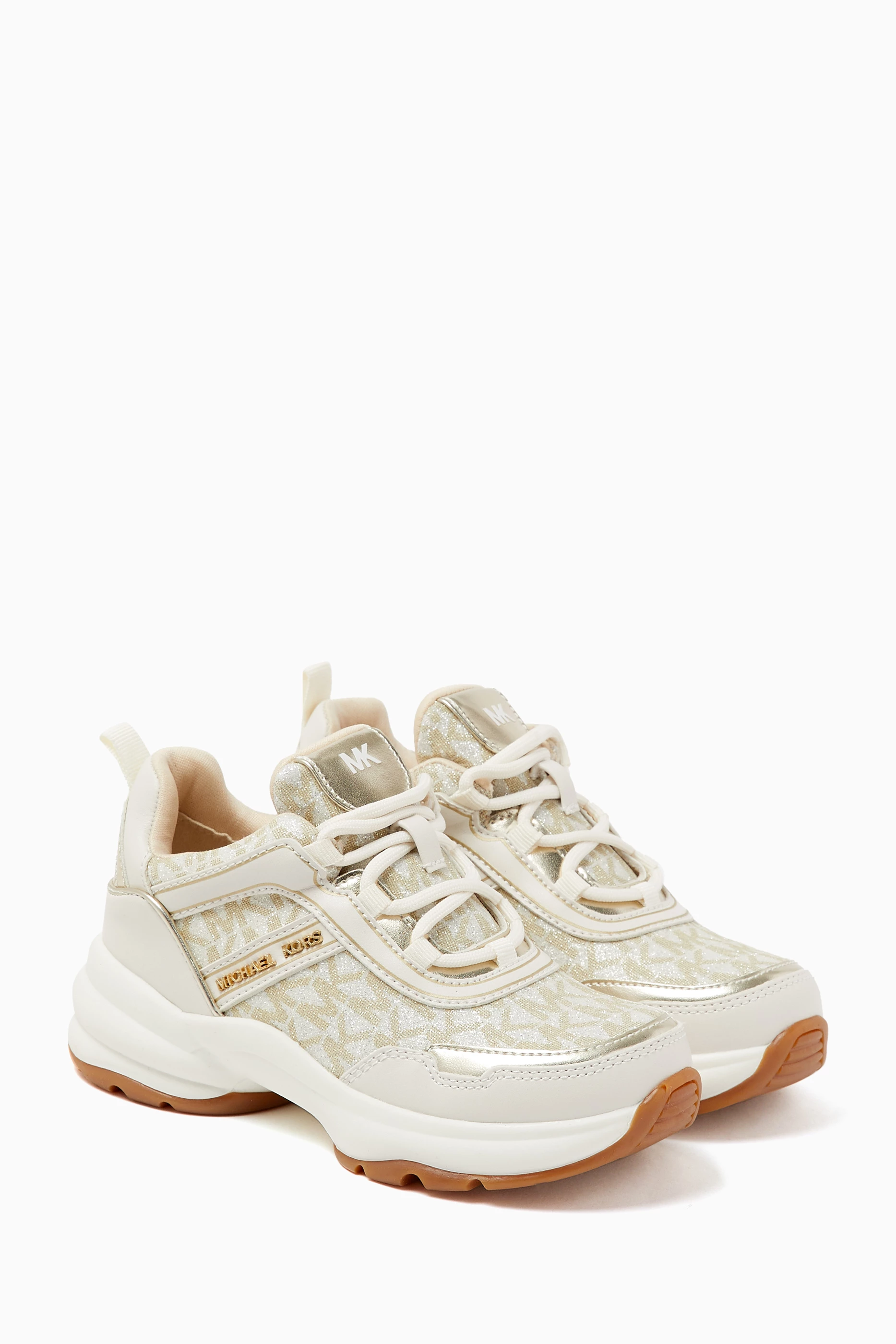 Buy Michael Kors Kids Neutral Olympia Lace Up Sneakers For Girls Online Ounass Bahrain