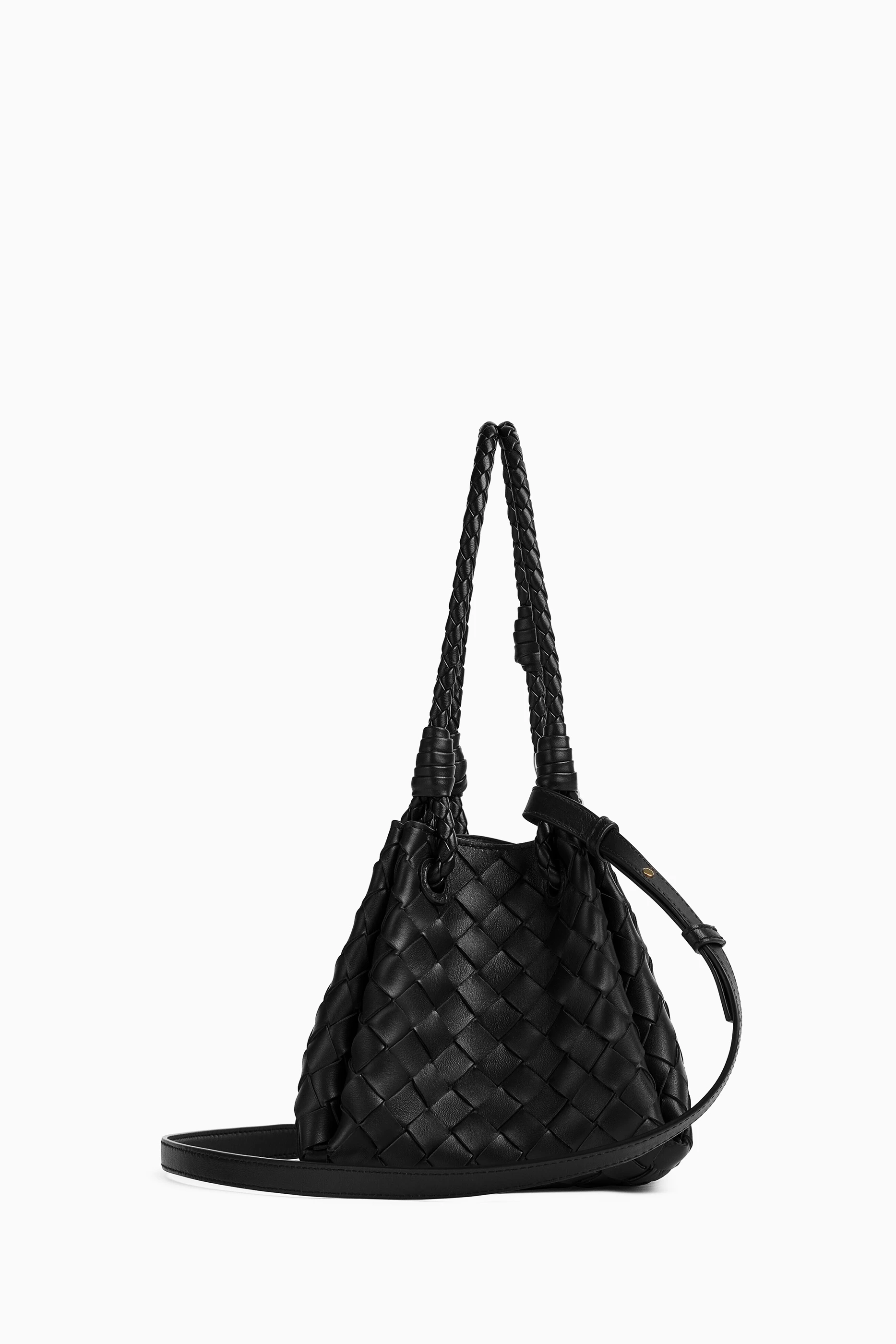 Buy Bottega Veneta Black Small Parachute Bag in Intrecciato Leather For Women Online Ounass Bahrain