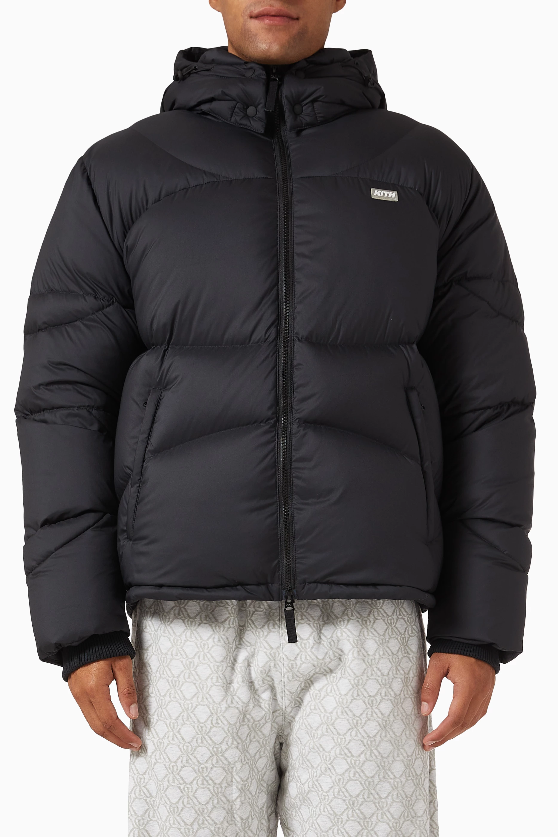 Buy Kith Black Corey Puffer Jacket in Stretch Taffeta For