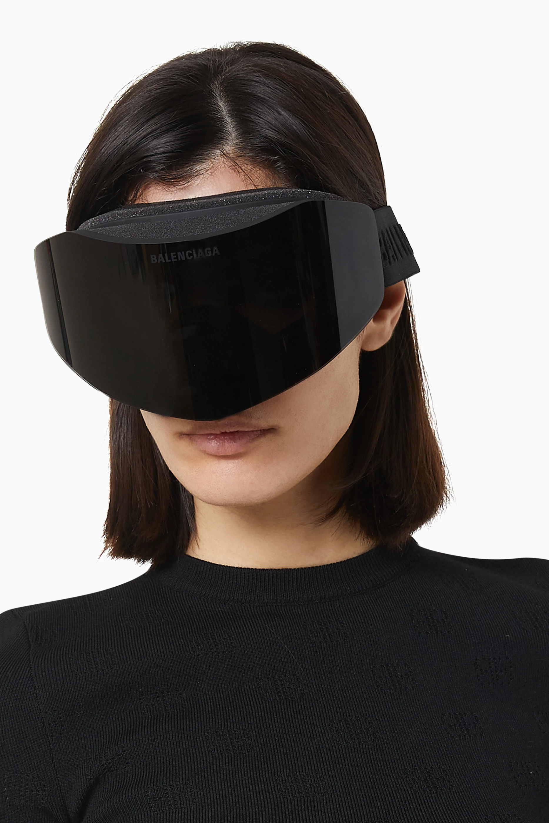 Buy Balenciaga Black Ski Mask Goggles in Injected Nylon For UNISEX