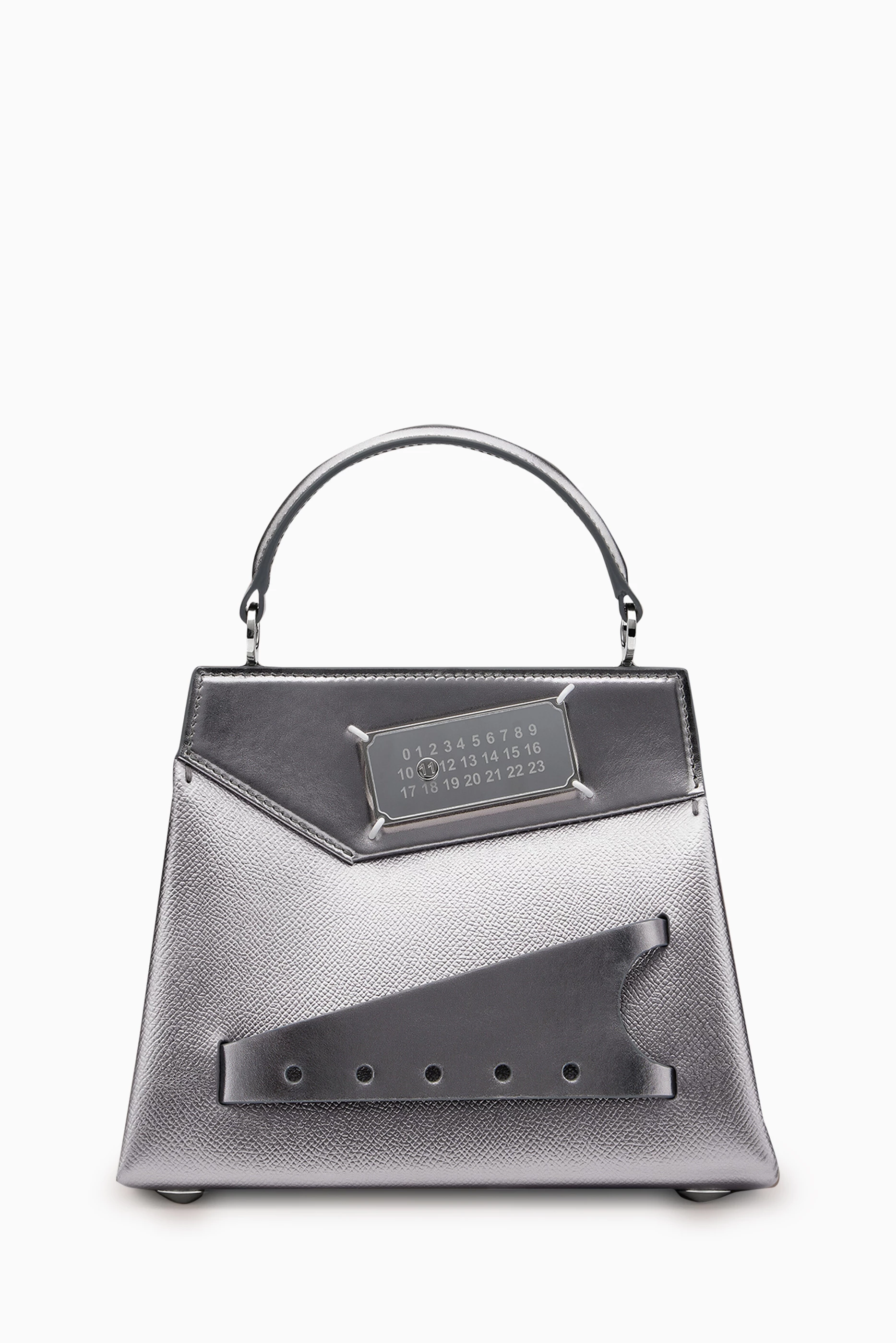 Buy Maison Margiela Metallic Small Snatched Top handle Bag in Metallic Calf Leather For Women Online Ounass Bahrain
