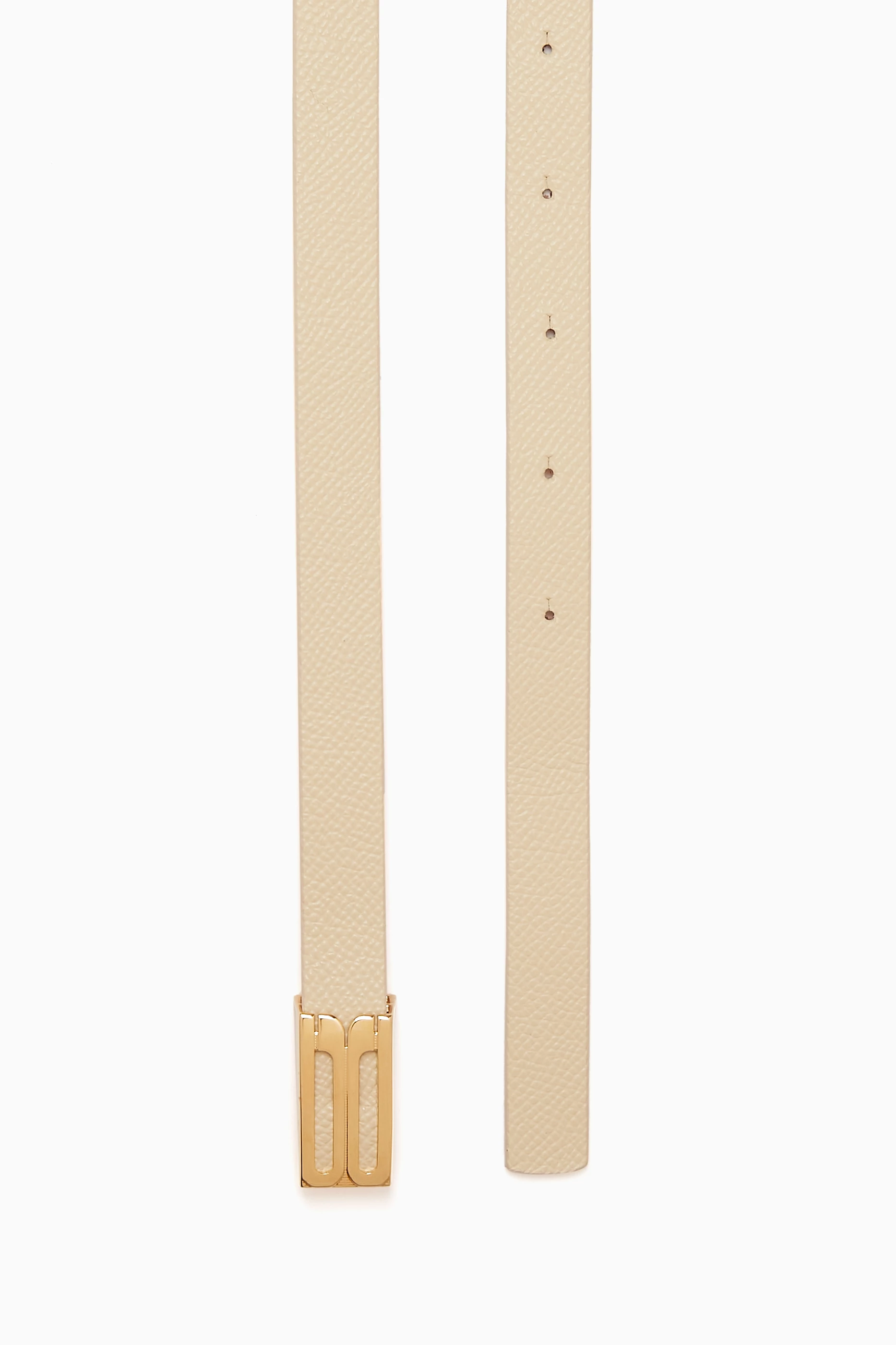 Buy Victoria Beckham Neutral Micro Frame Belt in Grained 