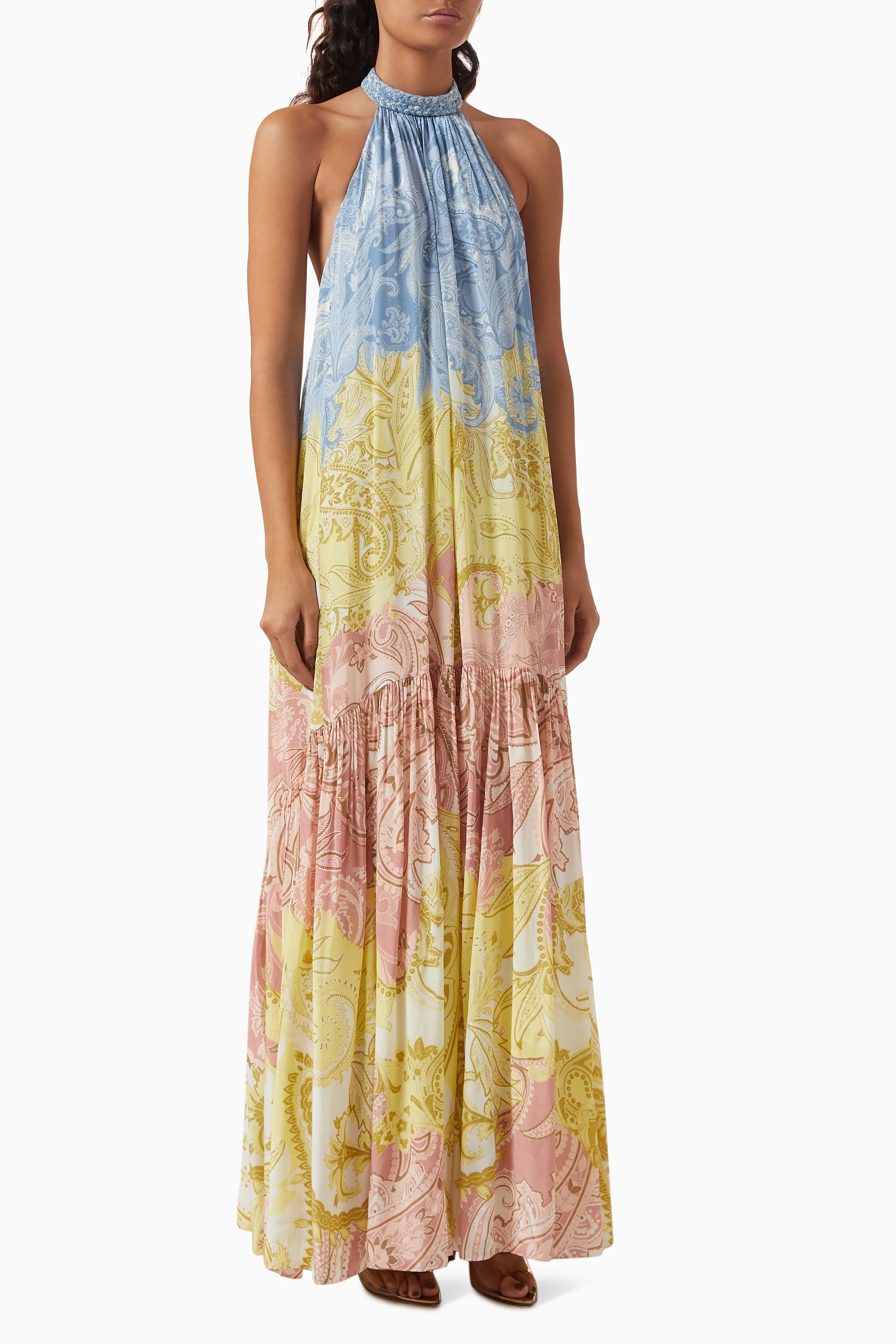 chinese dress ladies Naira Pleated Maxi Dress