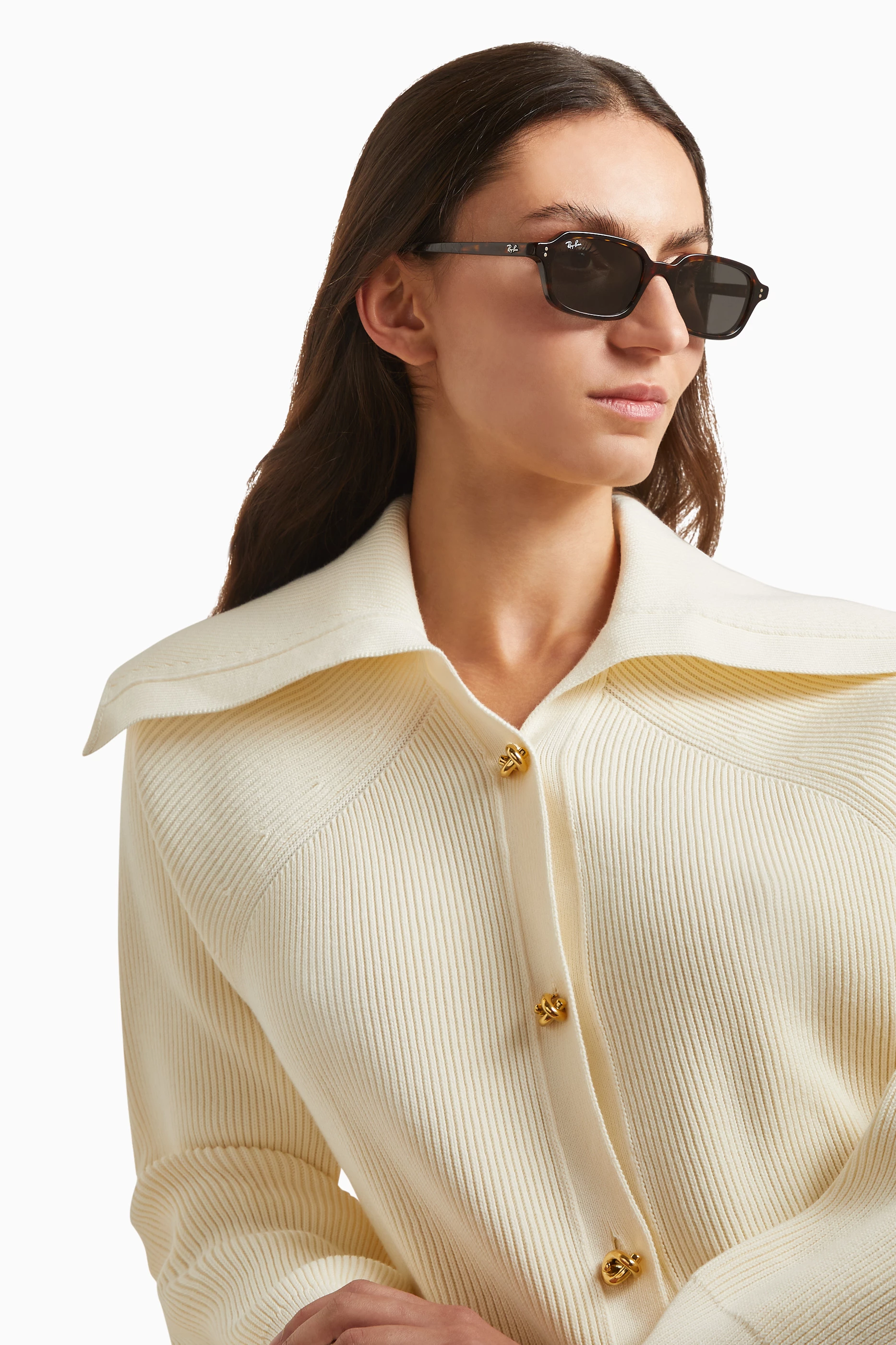 Buy Ray-Ban Grey Zuri Bio-based Rectangular Sunglasses For Women 