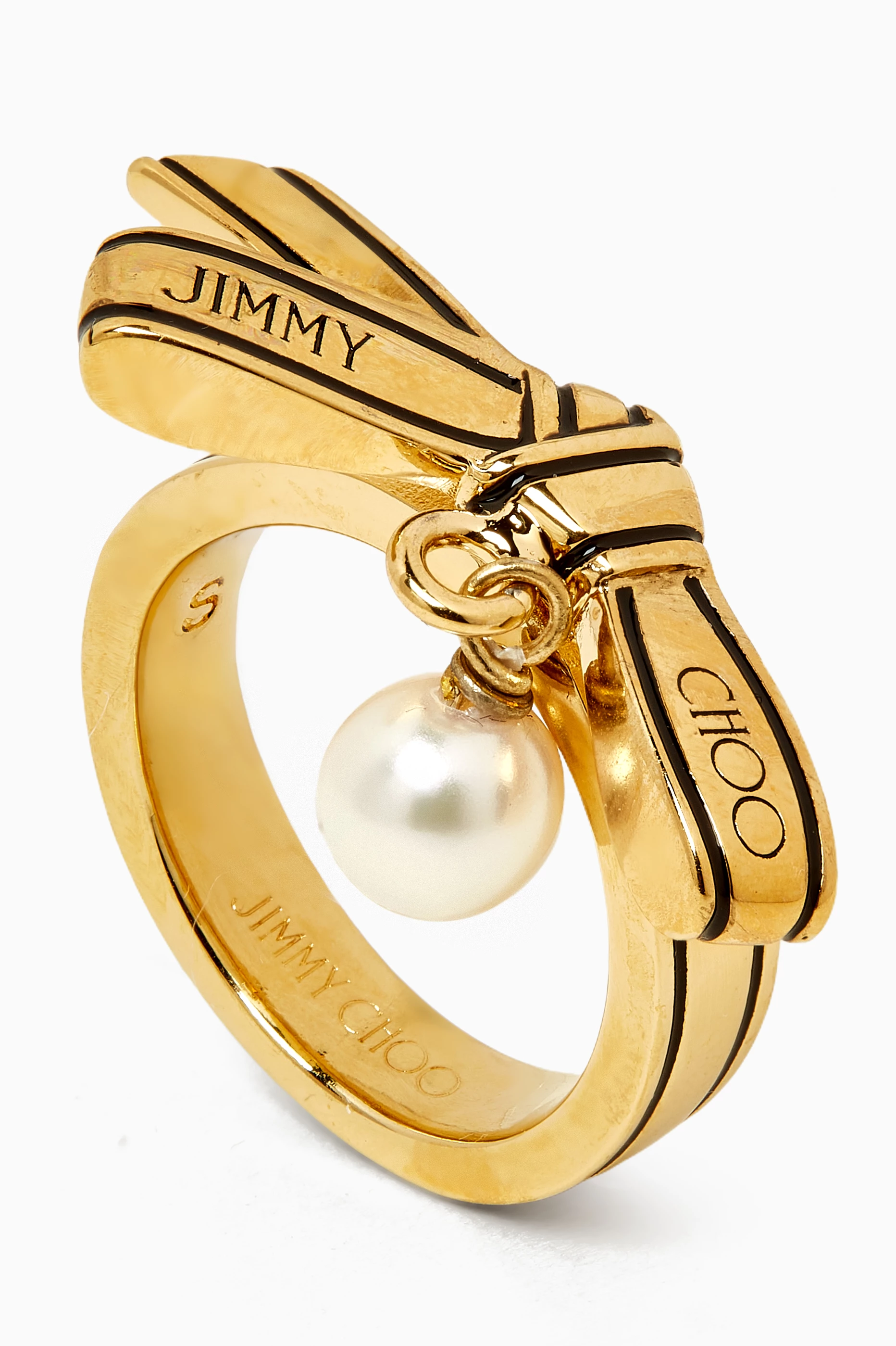 【Jimmy Choo】JC Multi Pearl Ring Gold-Finish Metal Ring with Pearls | JC Multi Pearl Ring