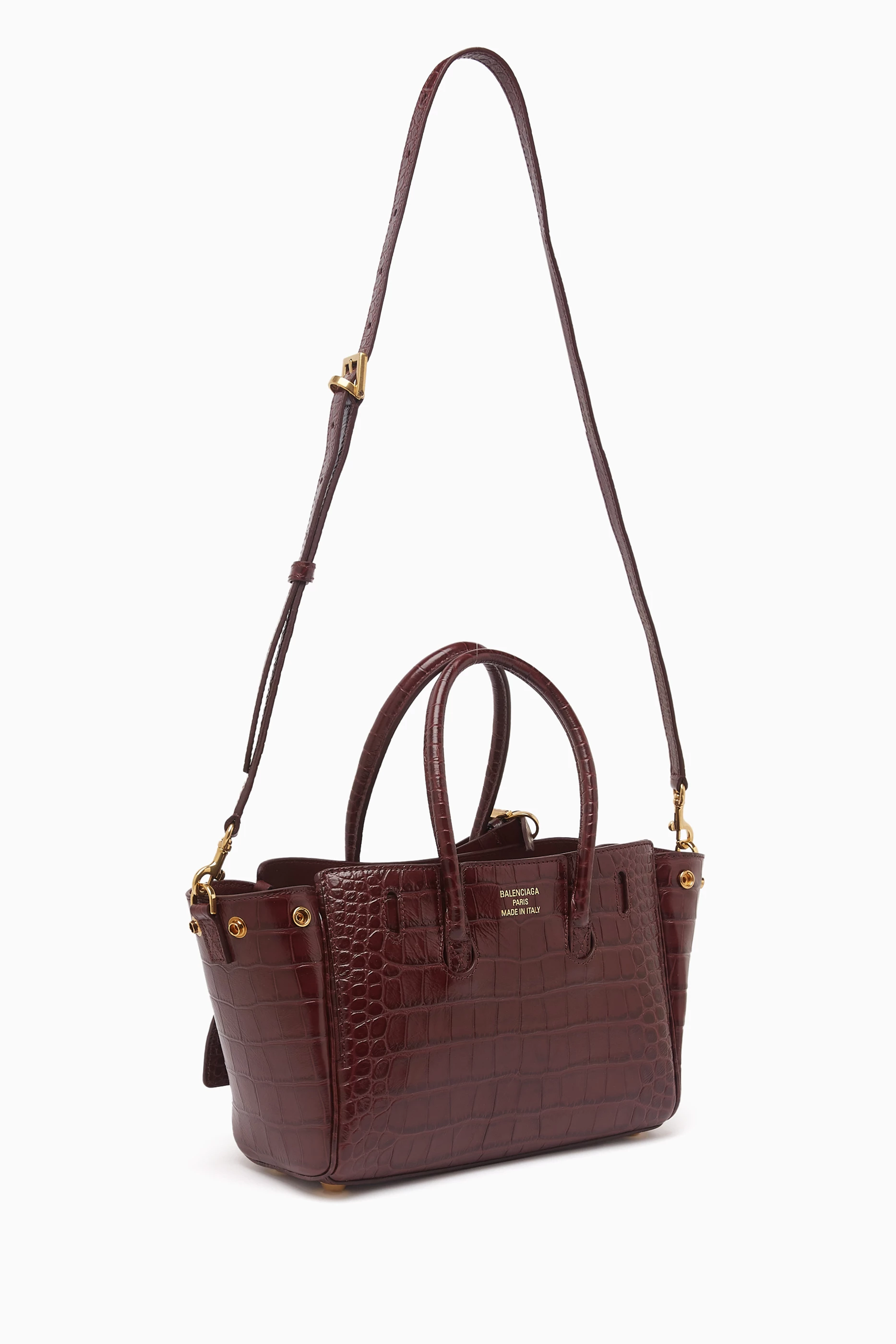 美品 BALENCIAGA CROCO HAND 2WAY BOSTON BAG Buy Balenciaga Red Mini Bel Air Carryall Bag in Croc-embossed