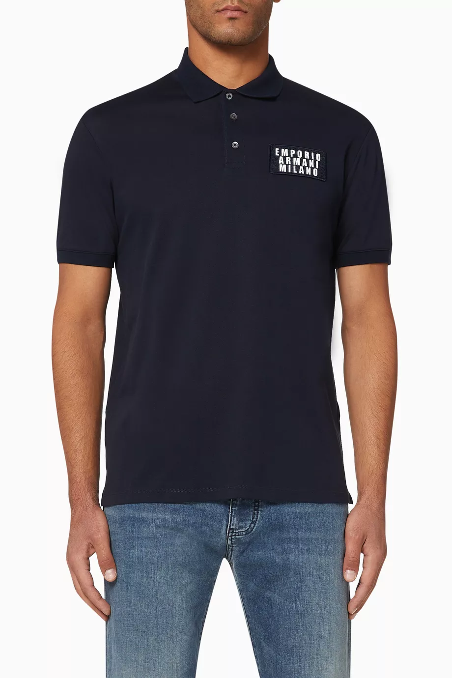 Shop Emporio Armani Blue EA Milano Cotton Polo Shirt for MEN | Ounass  Bahrain