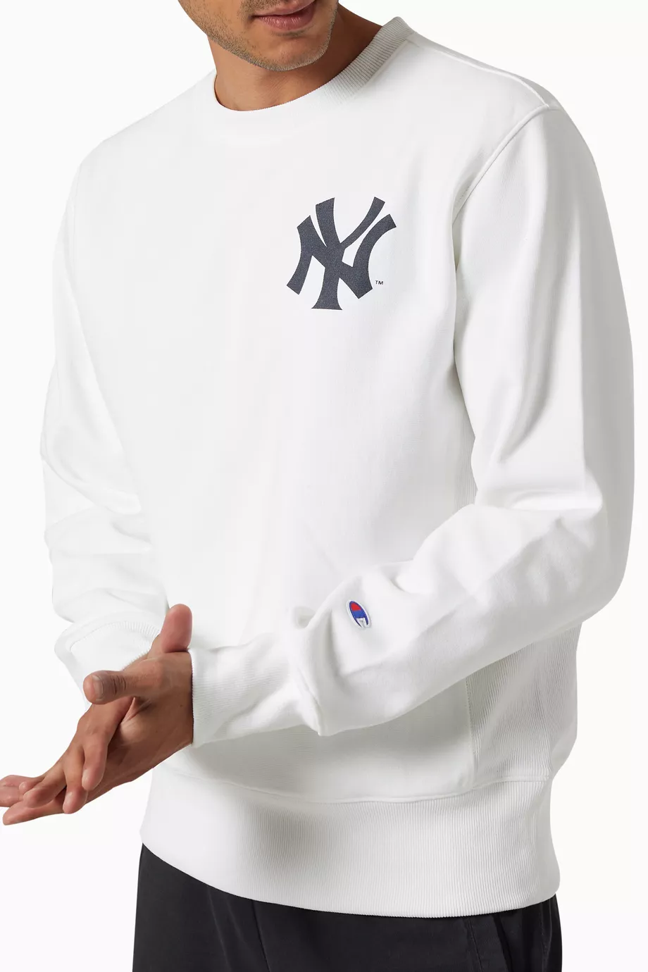 Champion X Mlb New York Yankees Logo Cotton-jersey Sweatshirt in