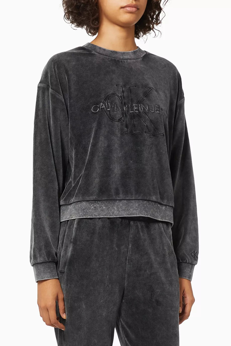 Calvin klein velvet tracksuit hotsell