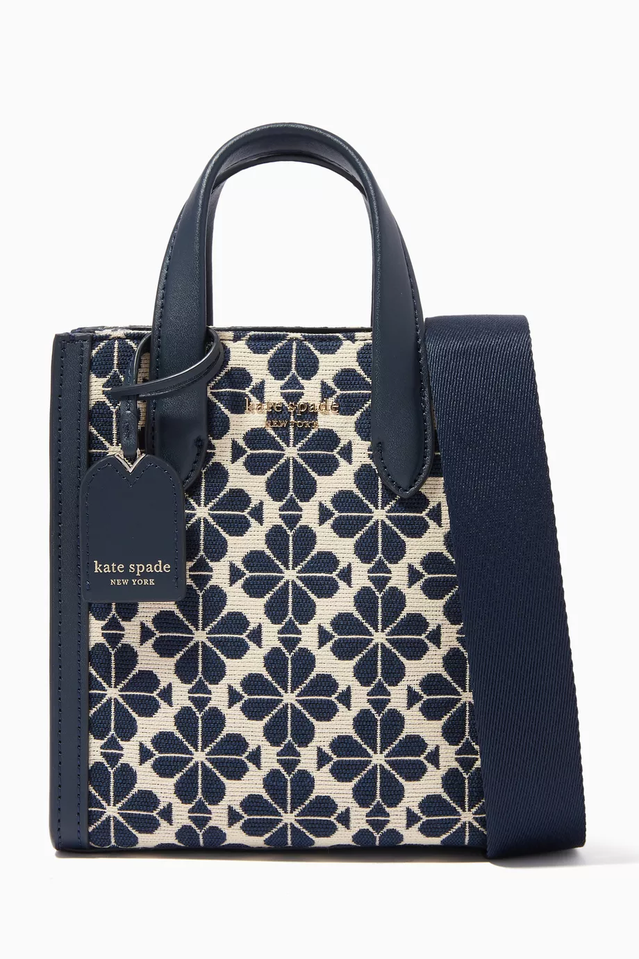 Shop Kate Spade New York Blue Manhattan Mini Tote Bag in Leather for WOMEN  | Ounass Bahrain