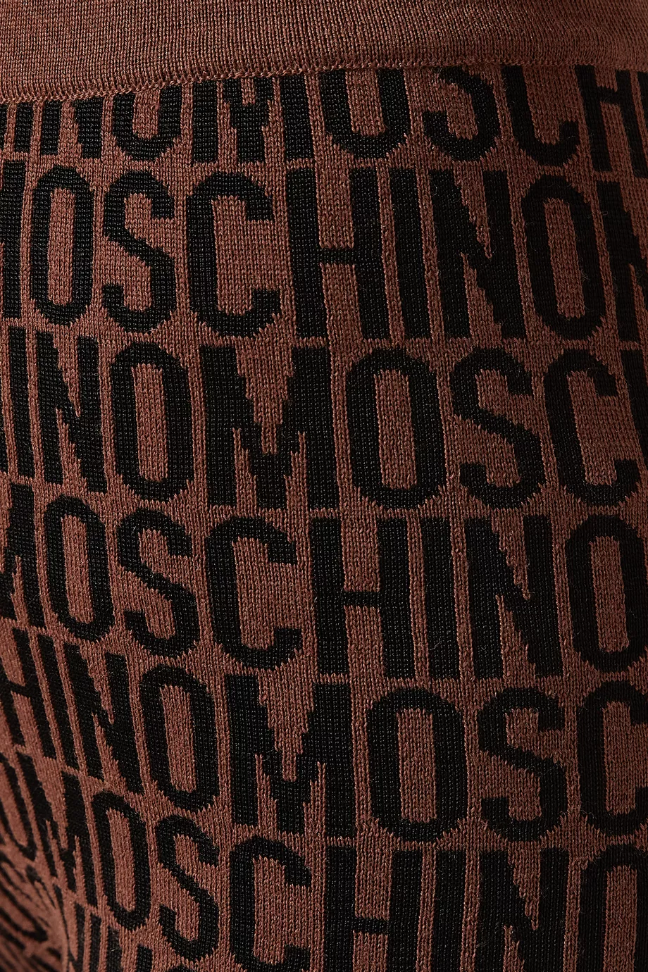 Logo jacquard wool blend knit leggings - Moschino - Women