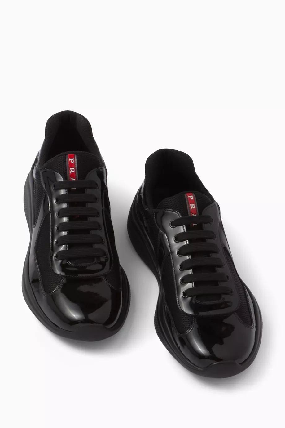 Prada americas top cup black leather
