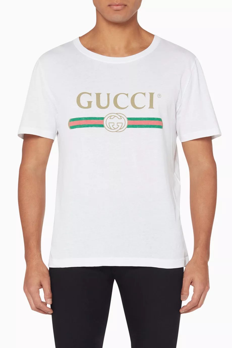 Gucci white shirt logo new arrivals