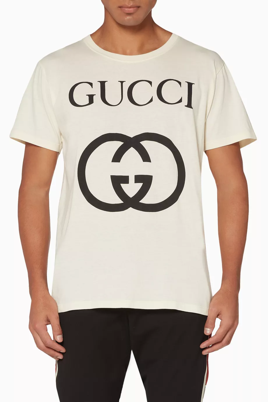 Buy Gucci White Interlocking G Logo Cotton T Shirt For Men Online Ounass Bahrain