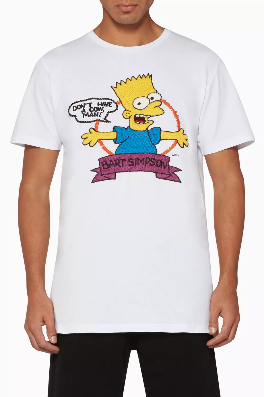 Buy Off White White Bart Simpson Embroidered T Shirt For Men Online Ounass Bahrain