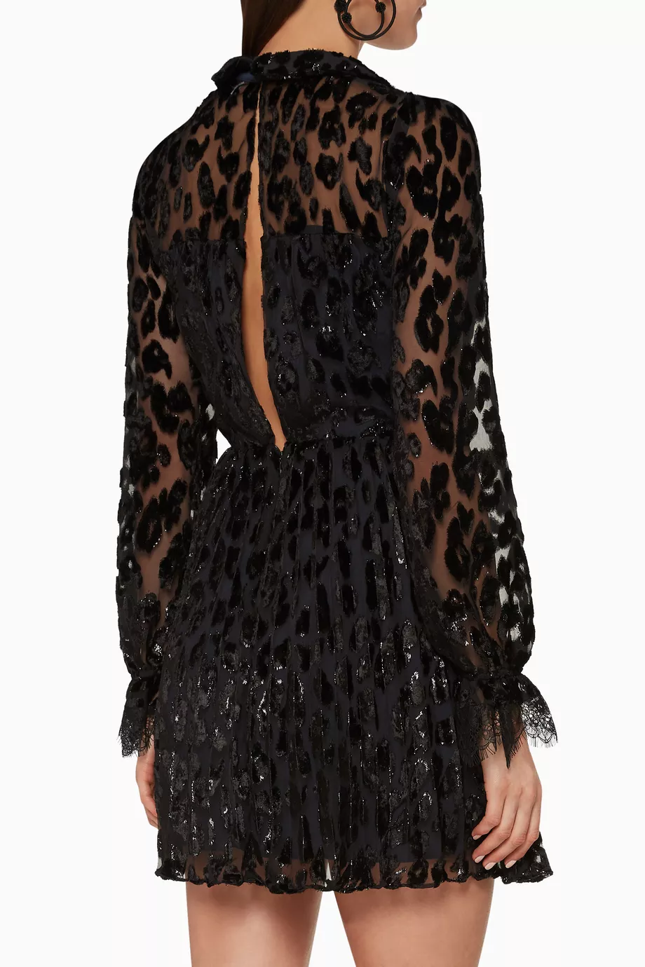 Self portrait metallic leopard mini dress on sale