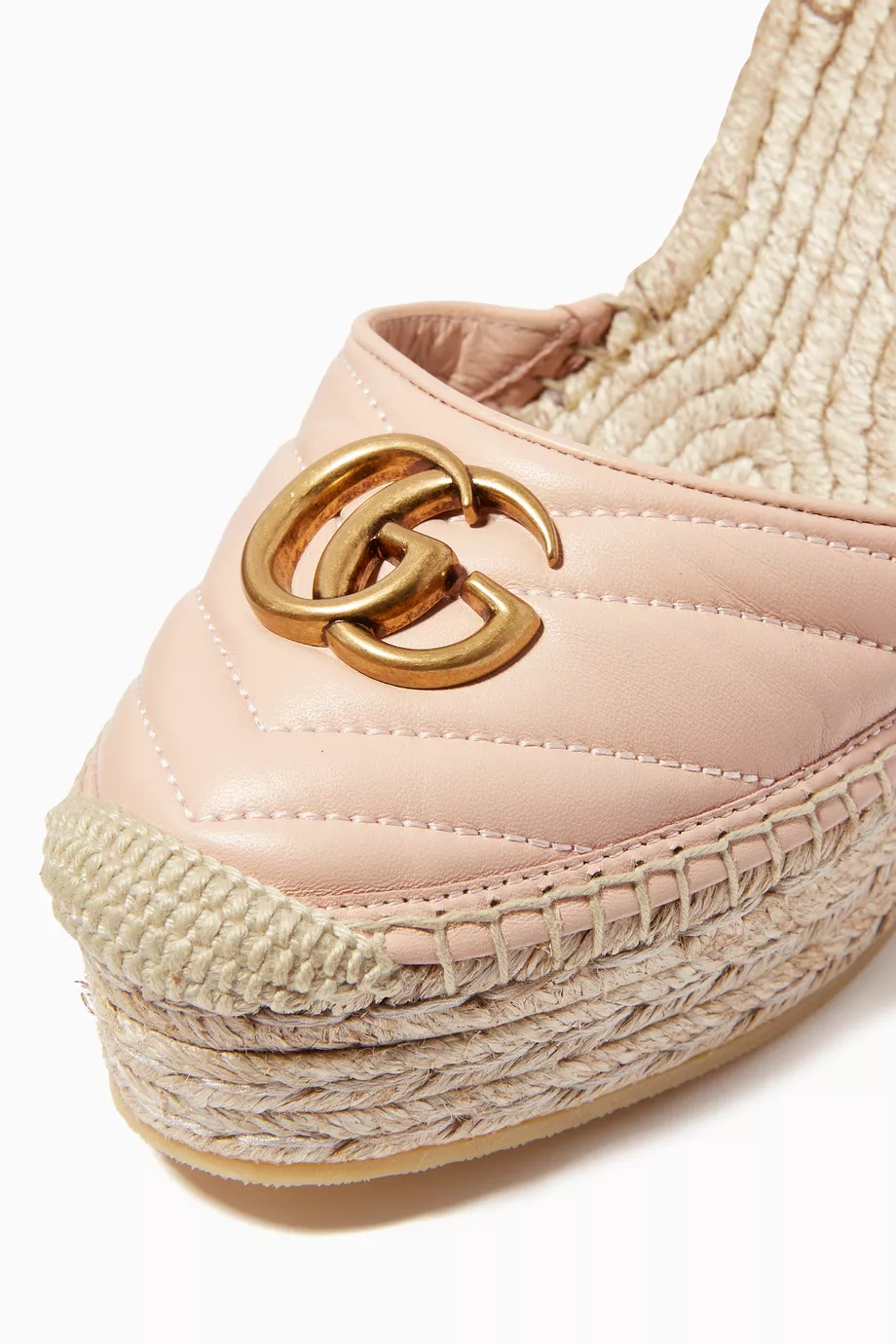 Buy Gucci Neutral GG Marmont Espadrille Wedge Sandals in Matelassé
