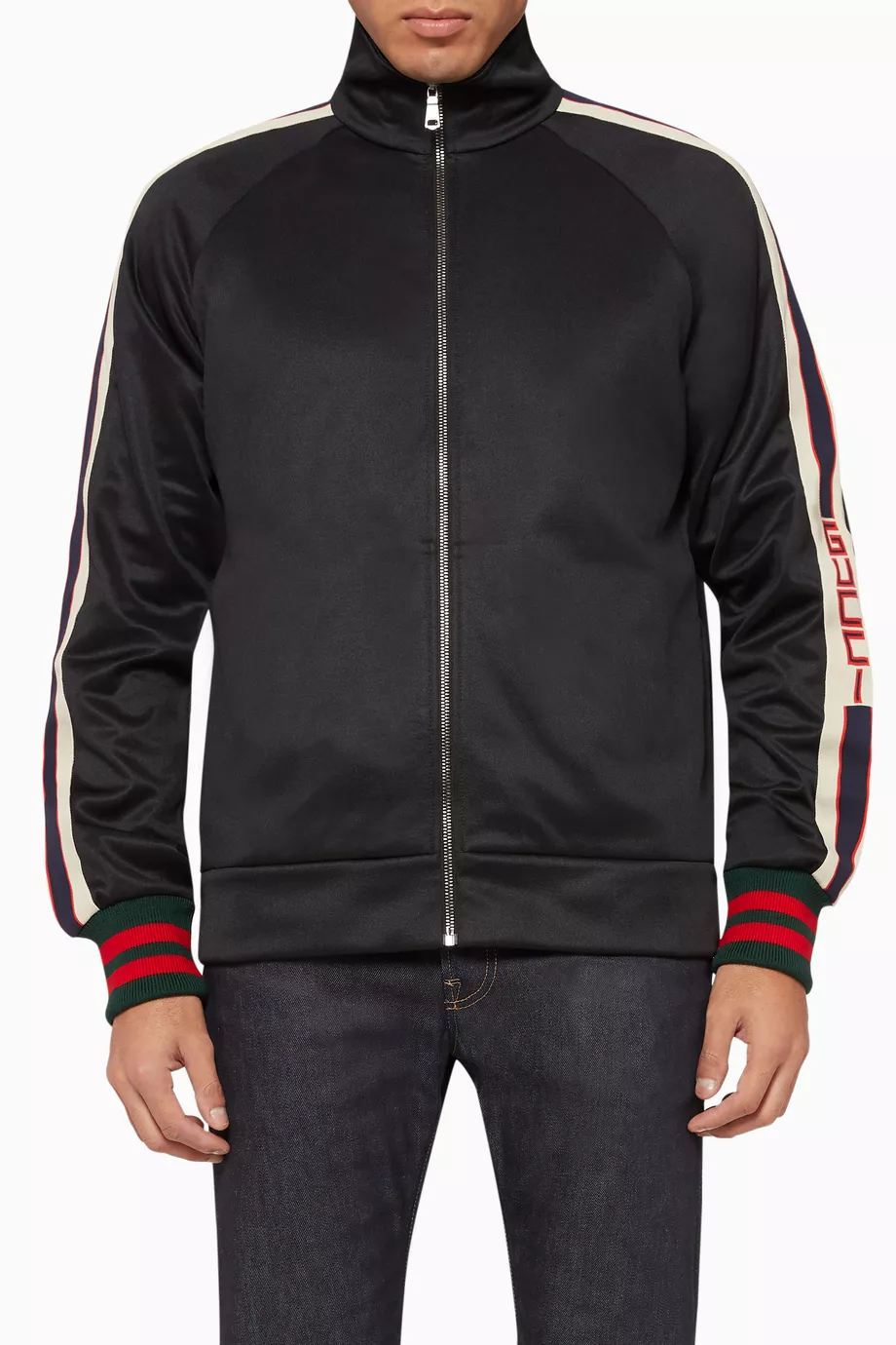 Buy Gucci Black Technical Jersey Track Jacket For Men Online Ounass Bahrain