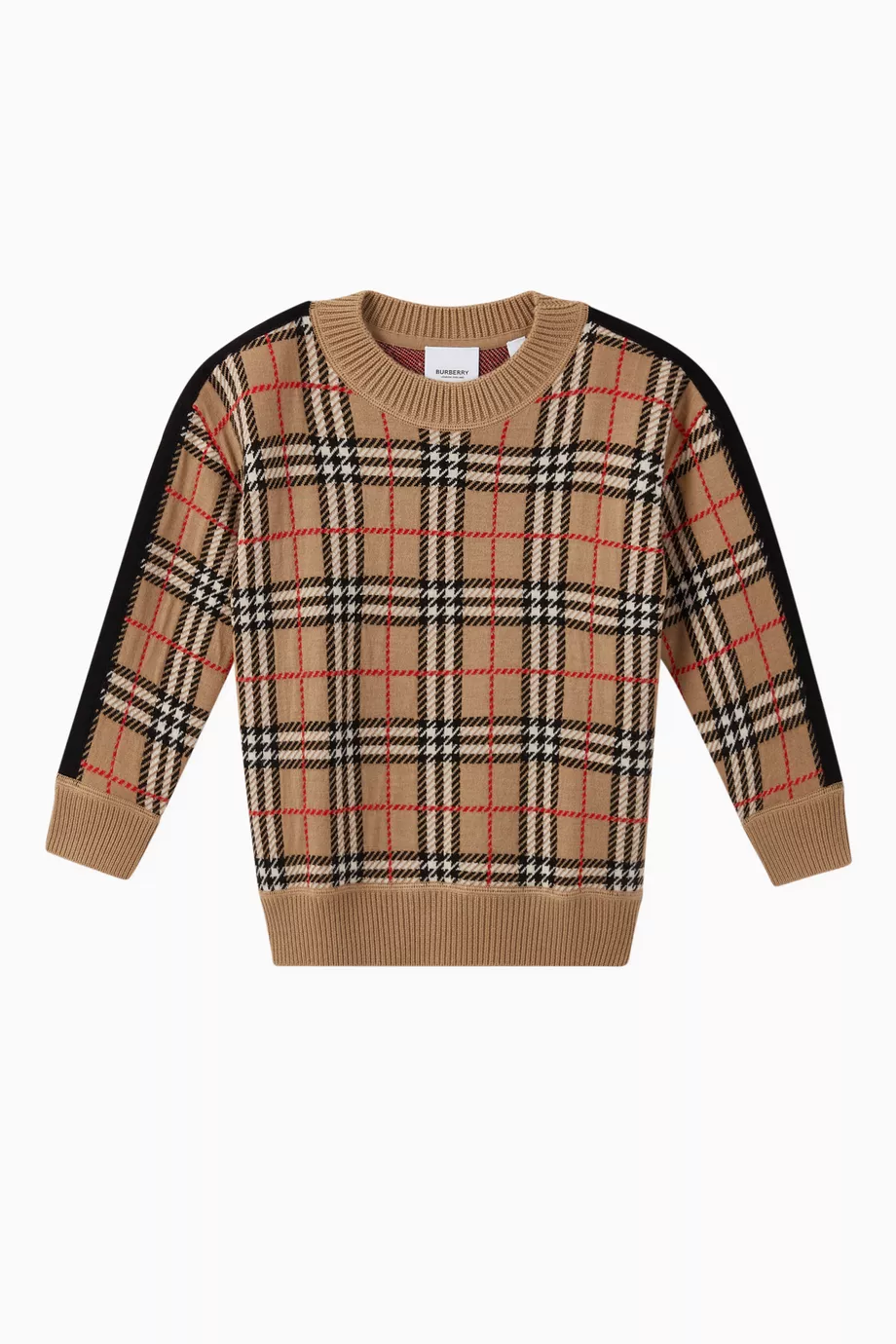 Buy Burberry Neutral Vintage Check Merino Wool Sweater For Kids Online Ounass Bahrain