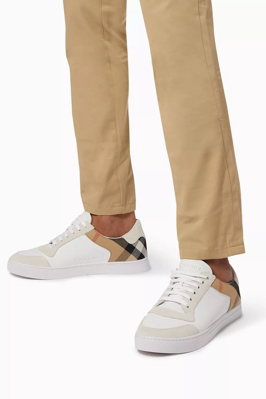 Burberry leather and house check sneakers store