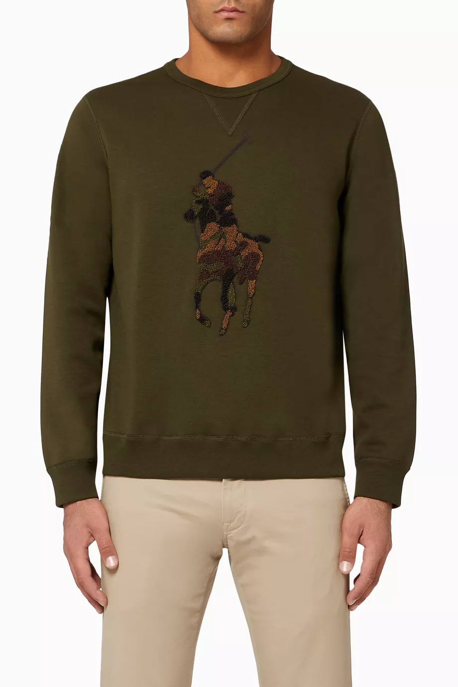 Buy Polo Ralph Lauren Neutral Big Pony Double Knit Sweatshirt For Men Online Ounass Bahrain