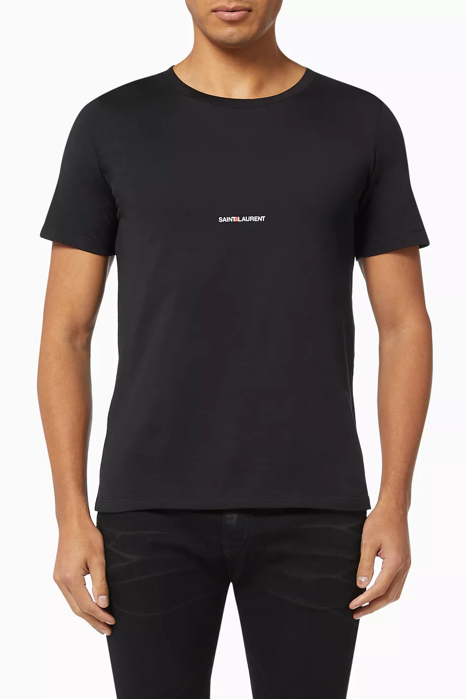 Buy SAINT LAURENT Black SAINT LAURENT Print T Shirt in Jersey For Men Online Ounass Bahrain