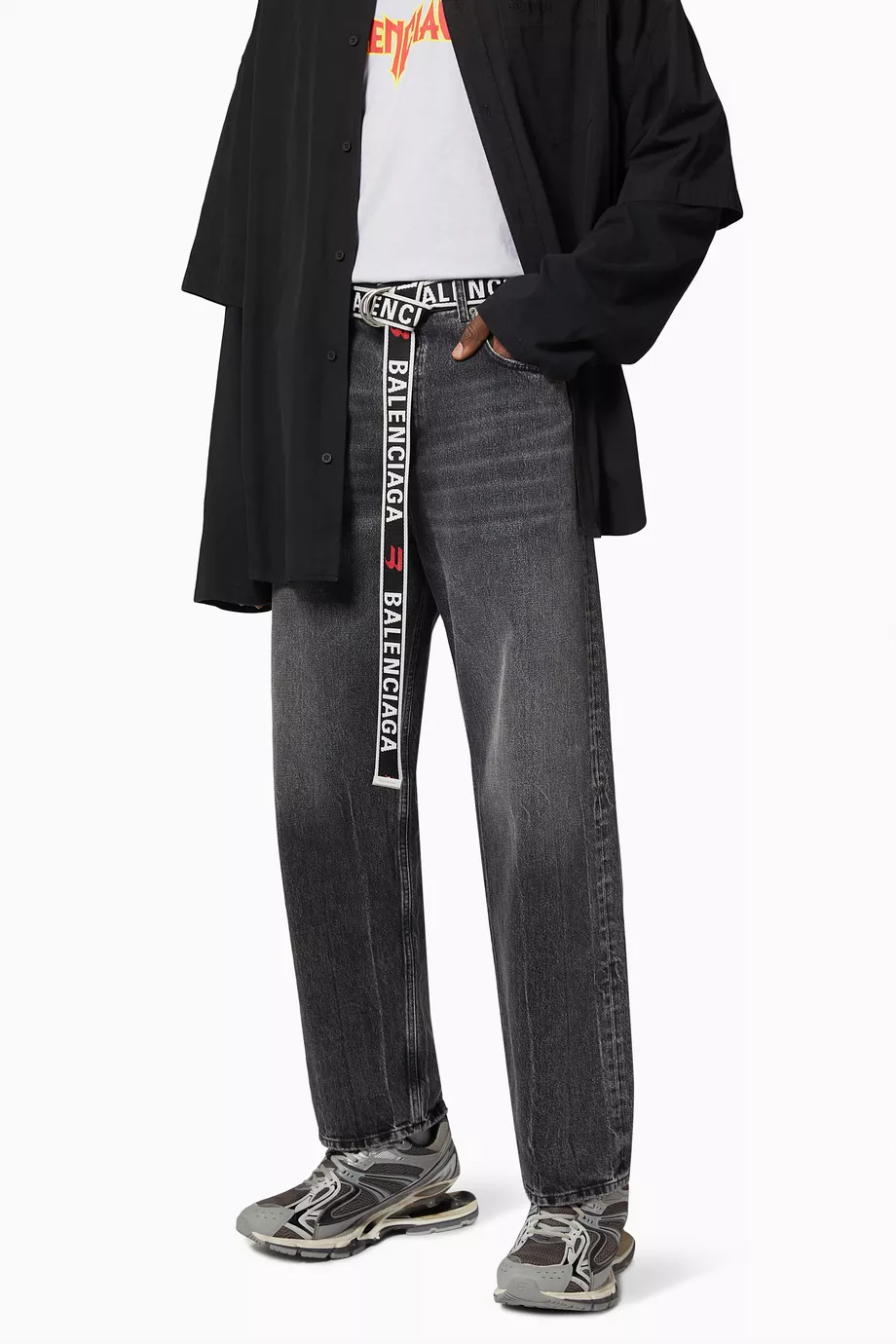 Men's D Ring Belt in Grey| Balenciaga® NL